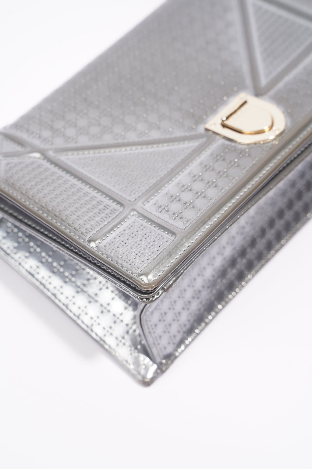 Christian Dior Diorama Silver Patent Leather Small
