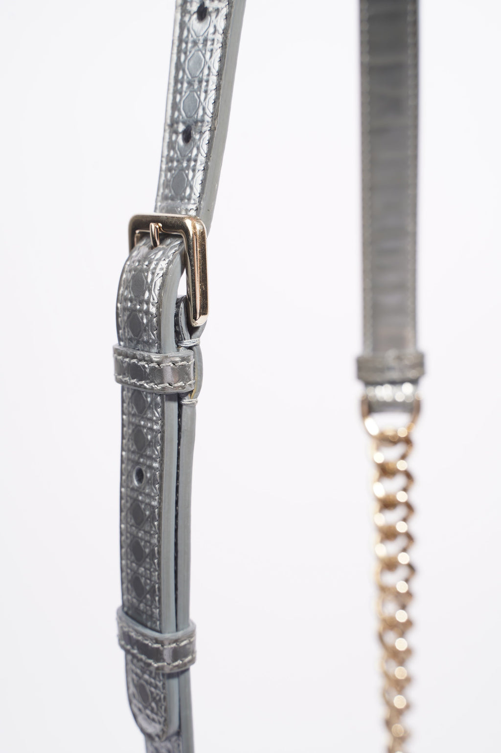 Christian Dior Diorama Silver Patent Leather Small