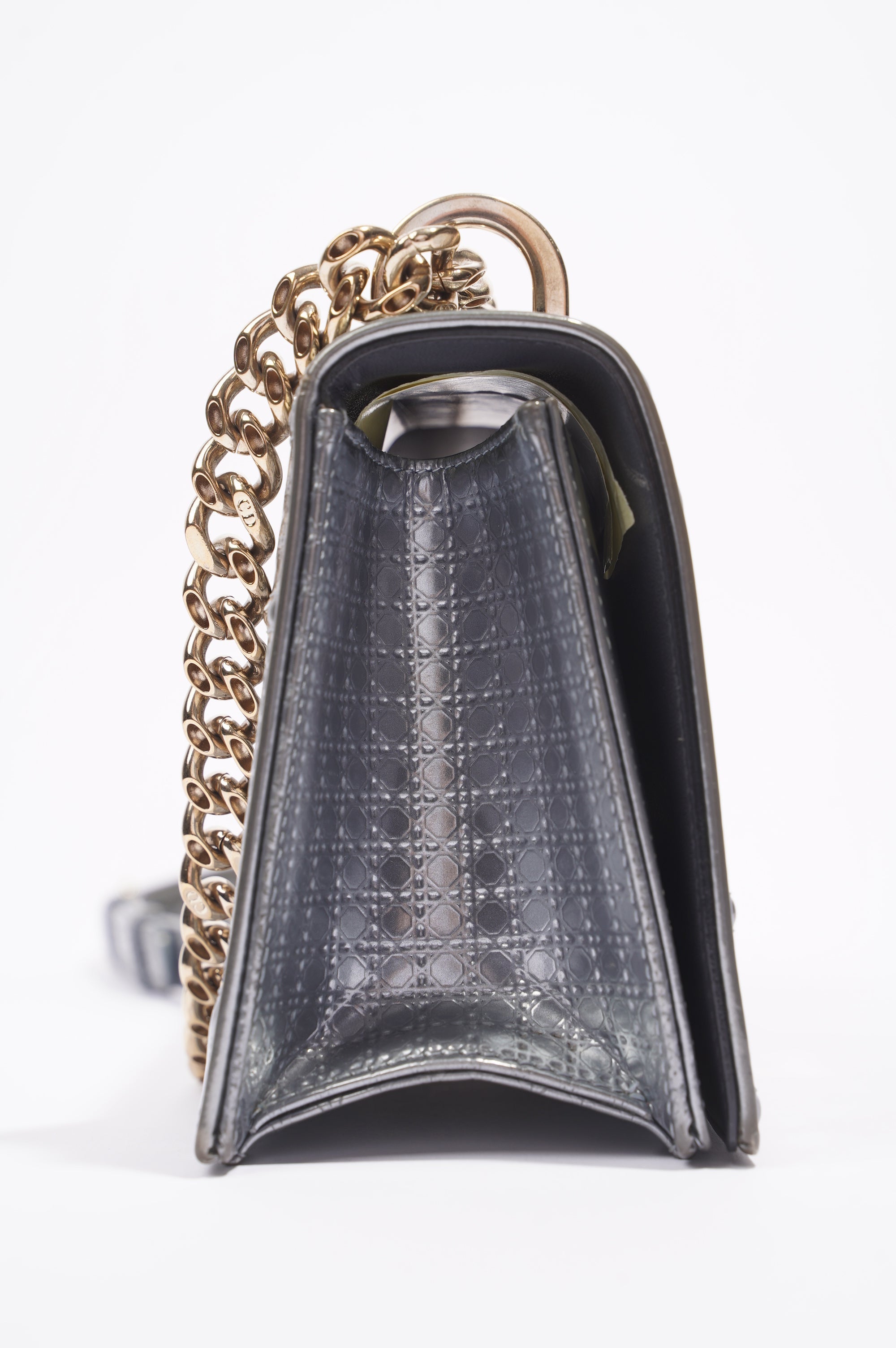 Christian Dior Diorama Silver Patent Leather Small