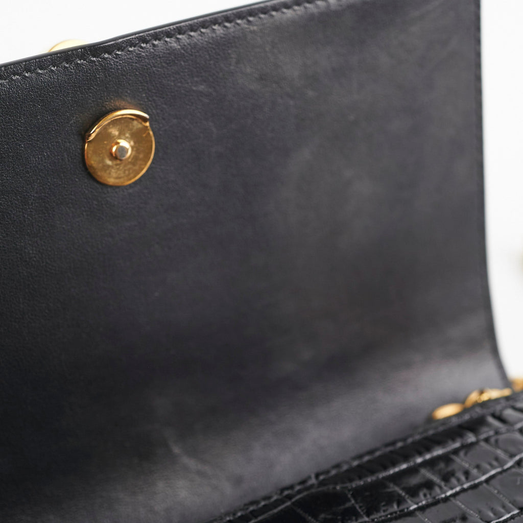 Saint Laurent Kate Tassel Black Wallet On Chain WOC
