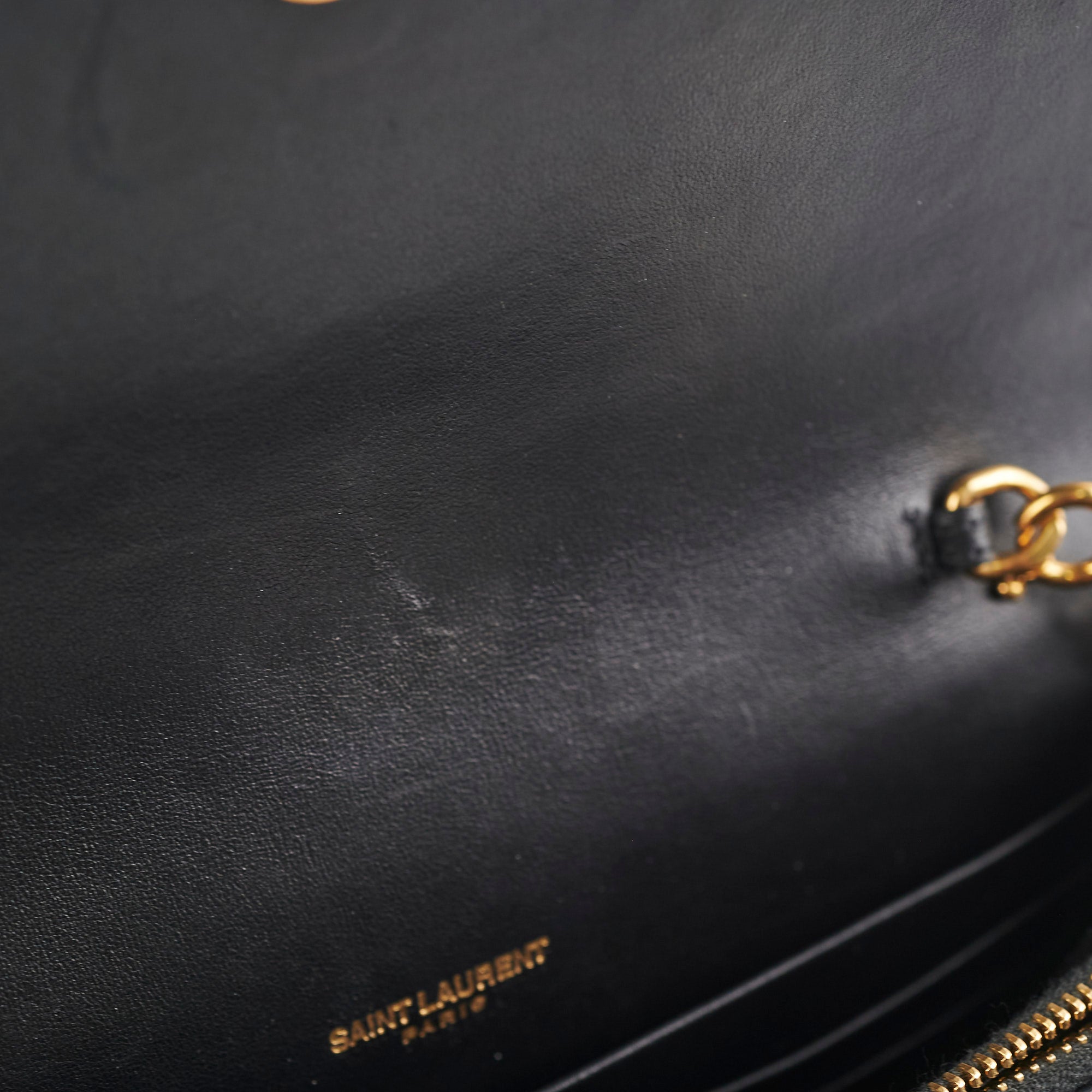 Saint Laurent Kate Tassel Black Wallet On Chain WOC