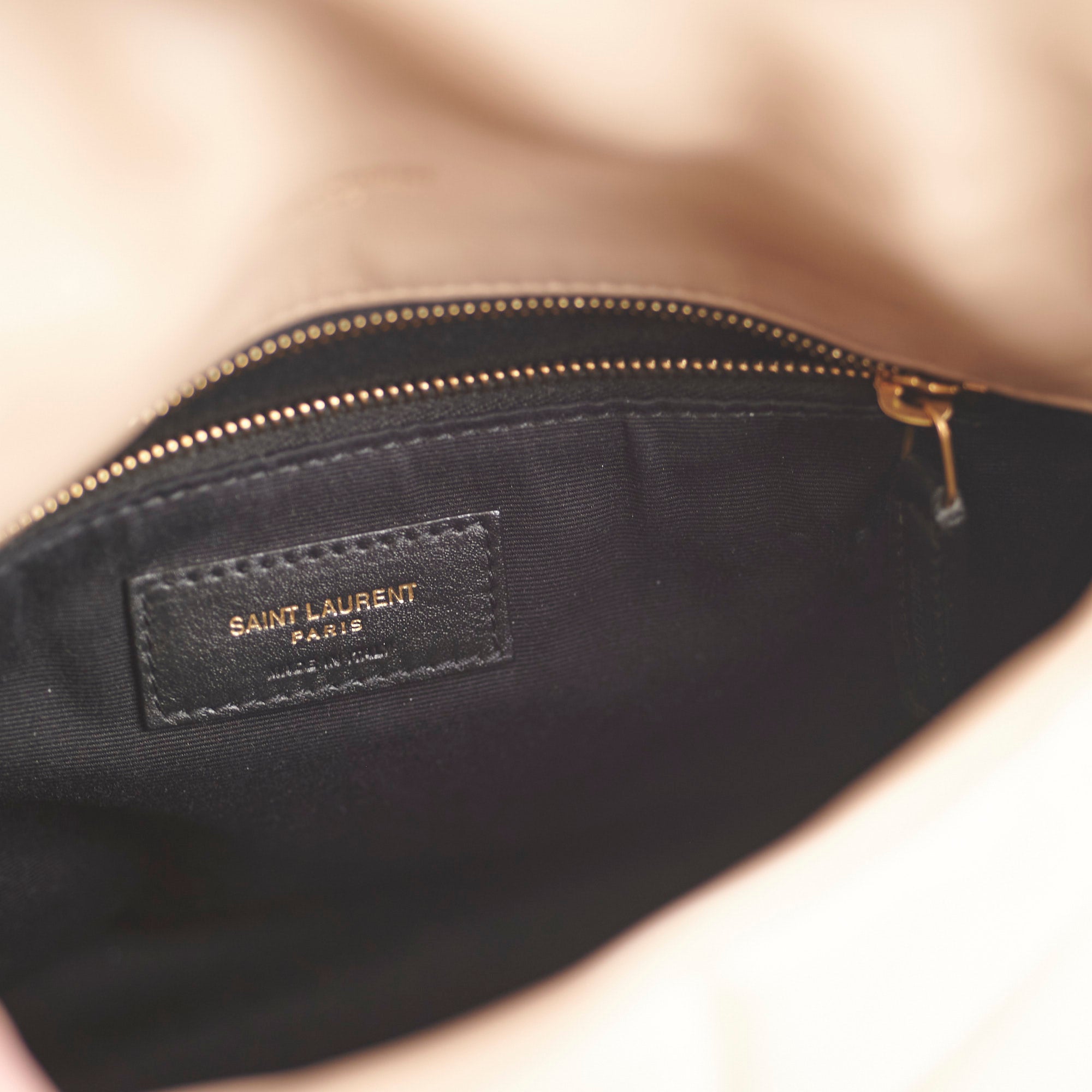 Saint Laurent Small Puffer Lou Beige Shoulder Bag