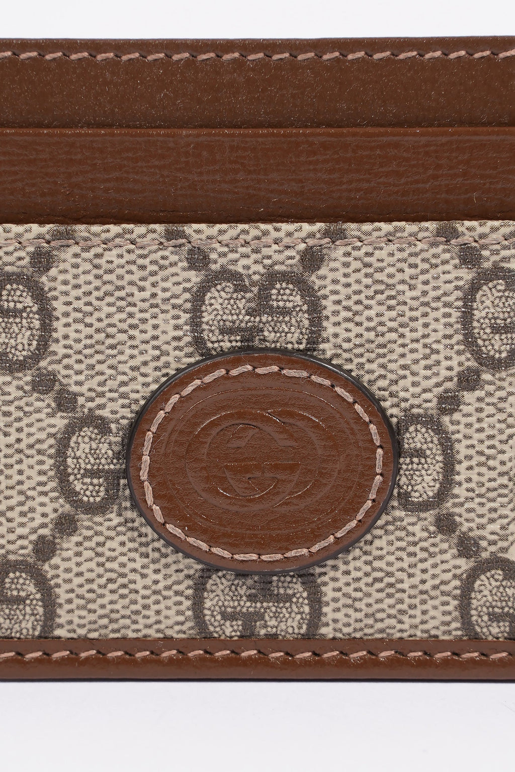 Gucci Card Case With Interlocking G GG Supreme Coated Canvas
