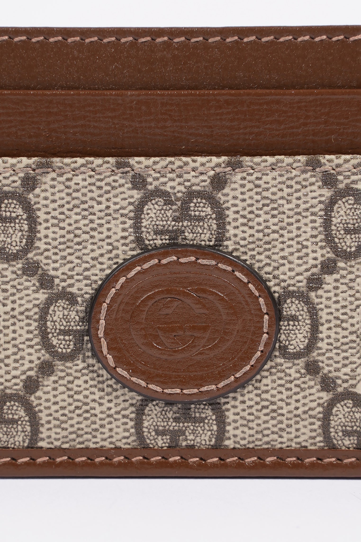 Gucci Card Case With Interlocking G GG Supreme Coated Canvas