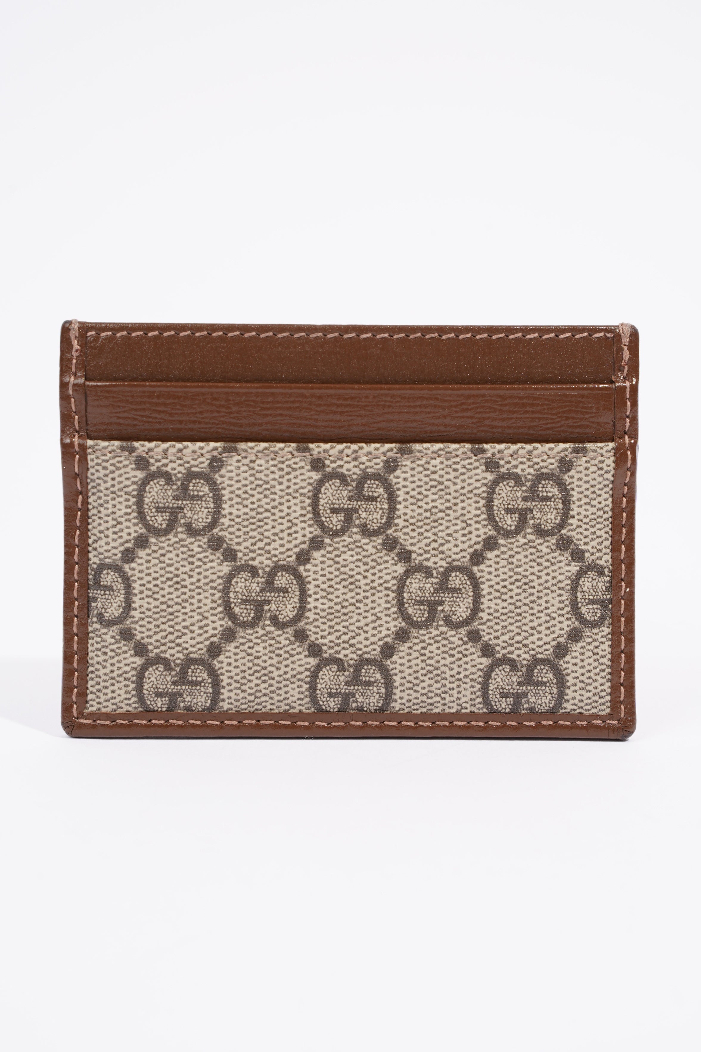 Gucci Card Case With Interlocking G GG Supreme Coated Canvas