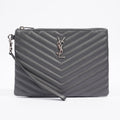 Saint Laurent Jolie Clutch Bag Storm Calfskin Leather