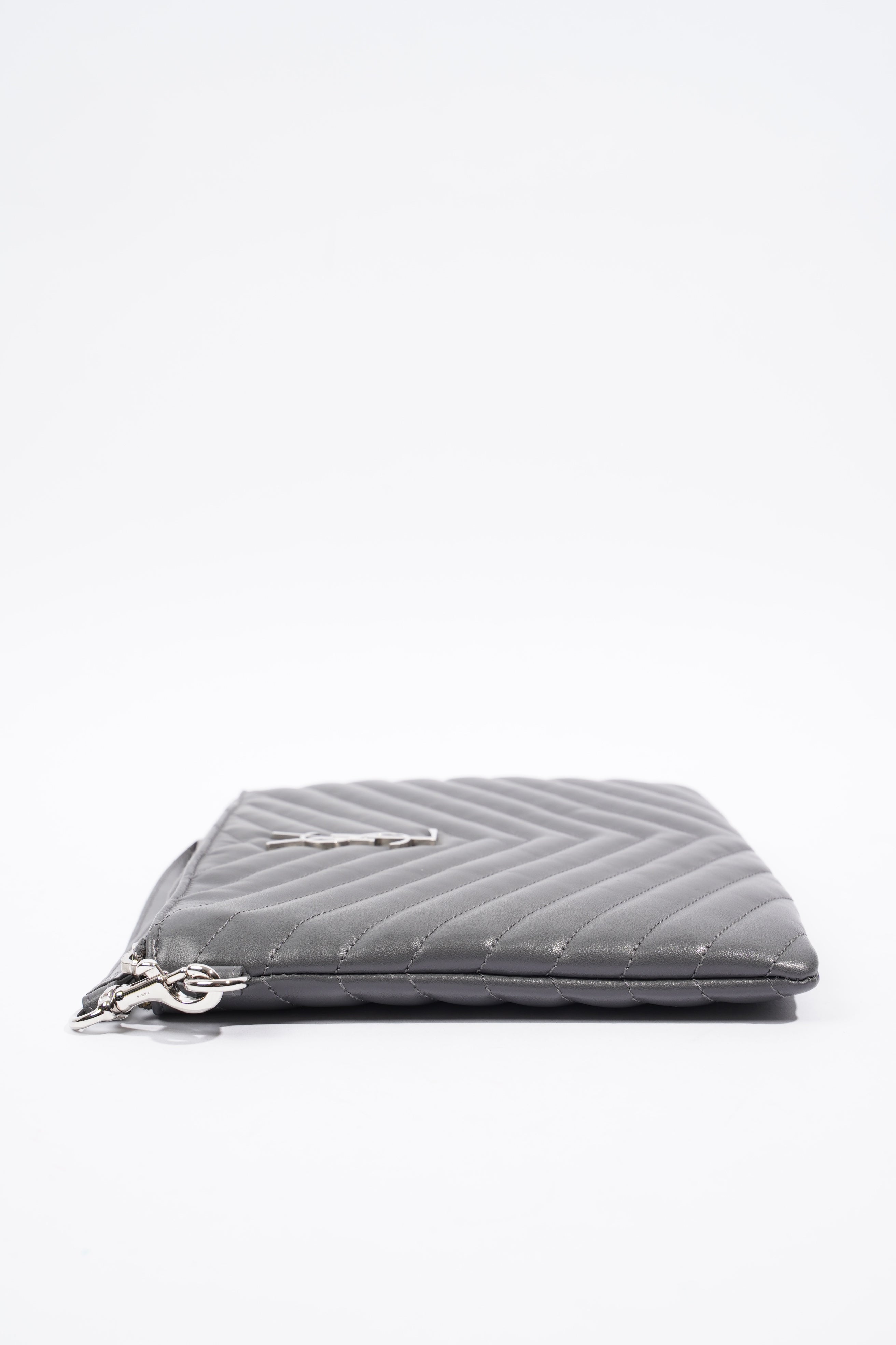 Saint Laurent Jolie Clutch Bag Storm Calfskin Leather