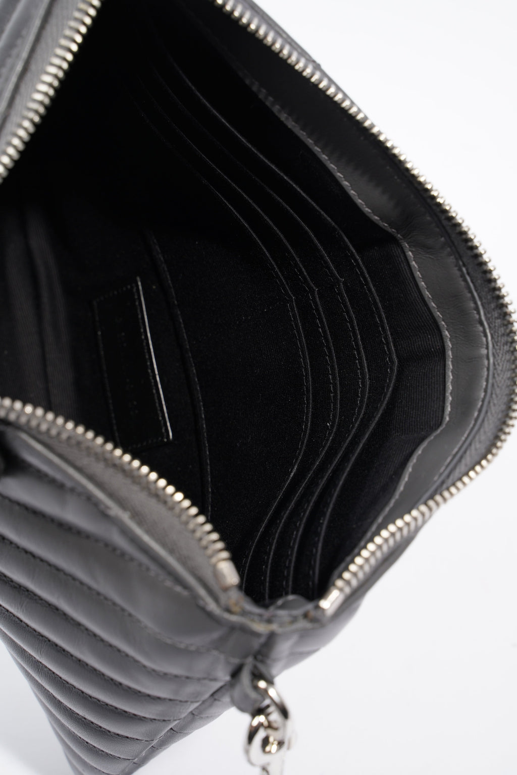 Saint Laurent Jolie Clutch Bag Storm Calfskin Leather