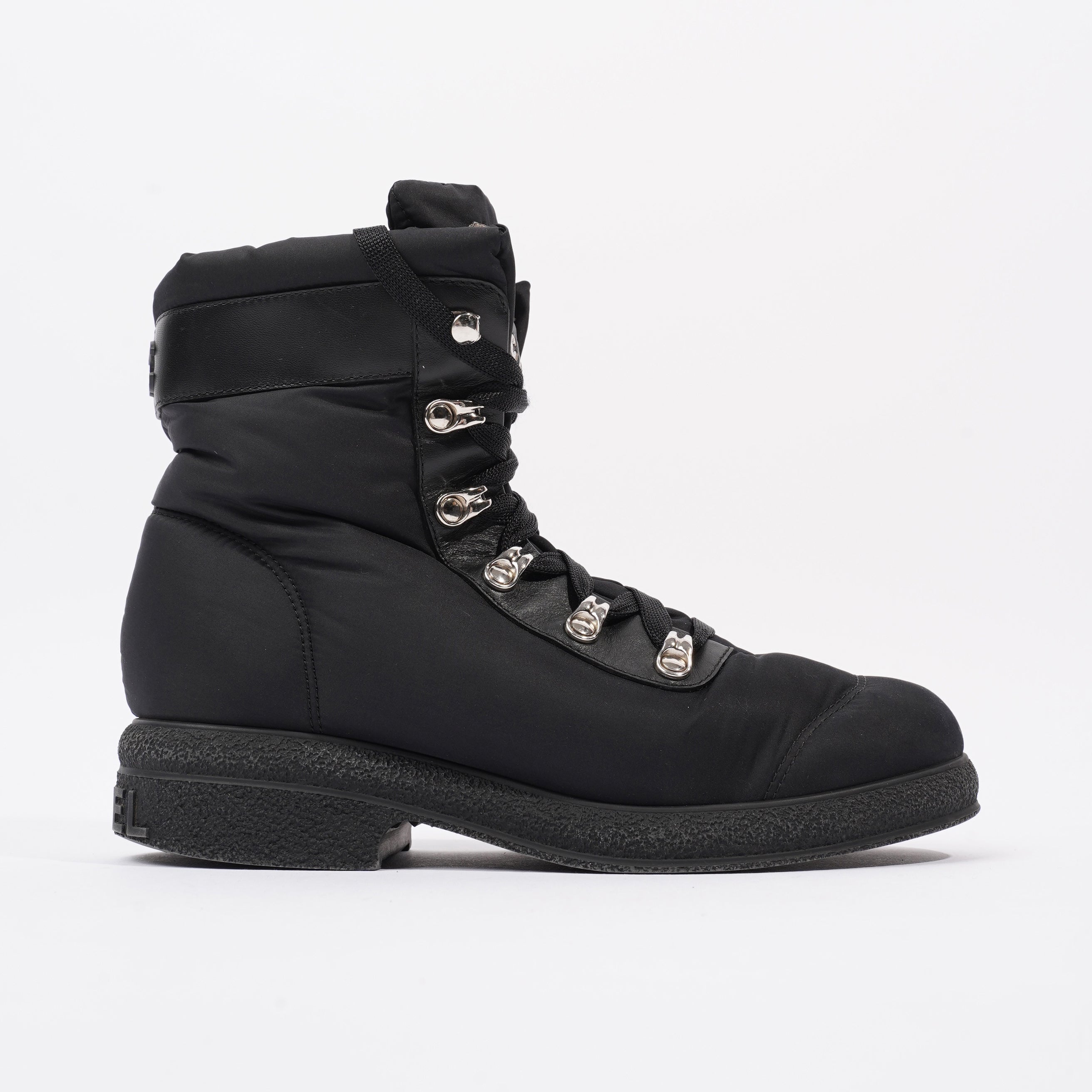 Chanel Coco Neige Black Nylon EU 37 UK 4