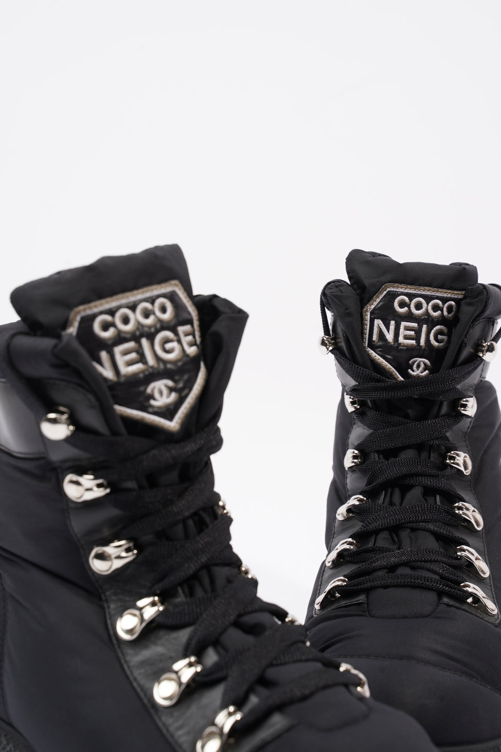 Chanel Coco Neige Black Nylon EU 37 UK 4