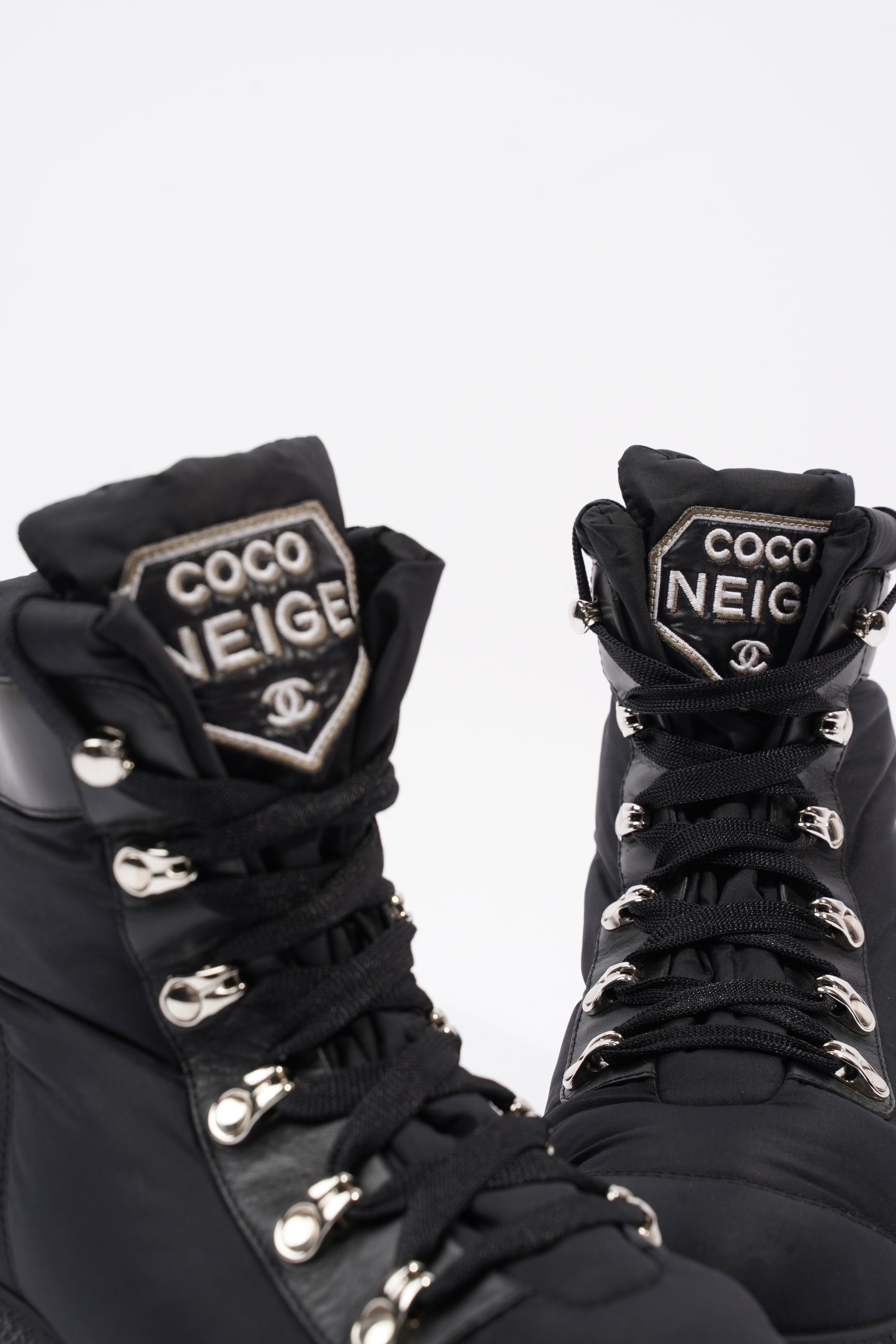 Chanel Coco Neige Black Nylon EU 37 UK 4
