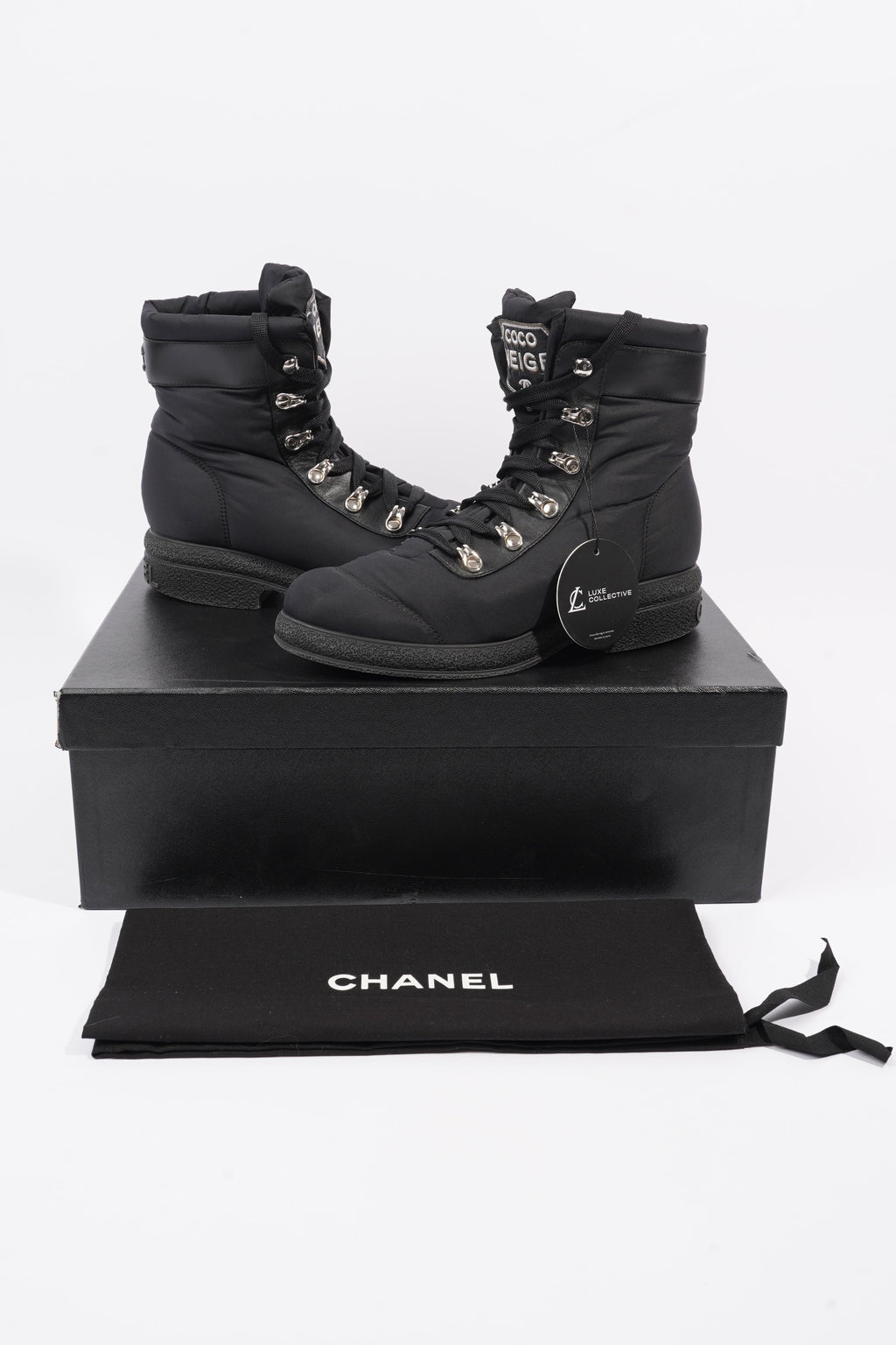 Chanel Coco Neige Black Nylon EU 37 UK 4