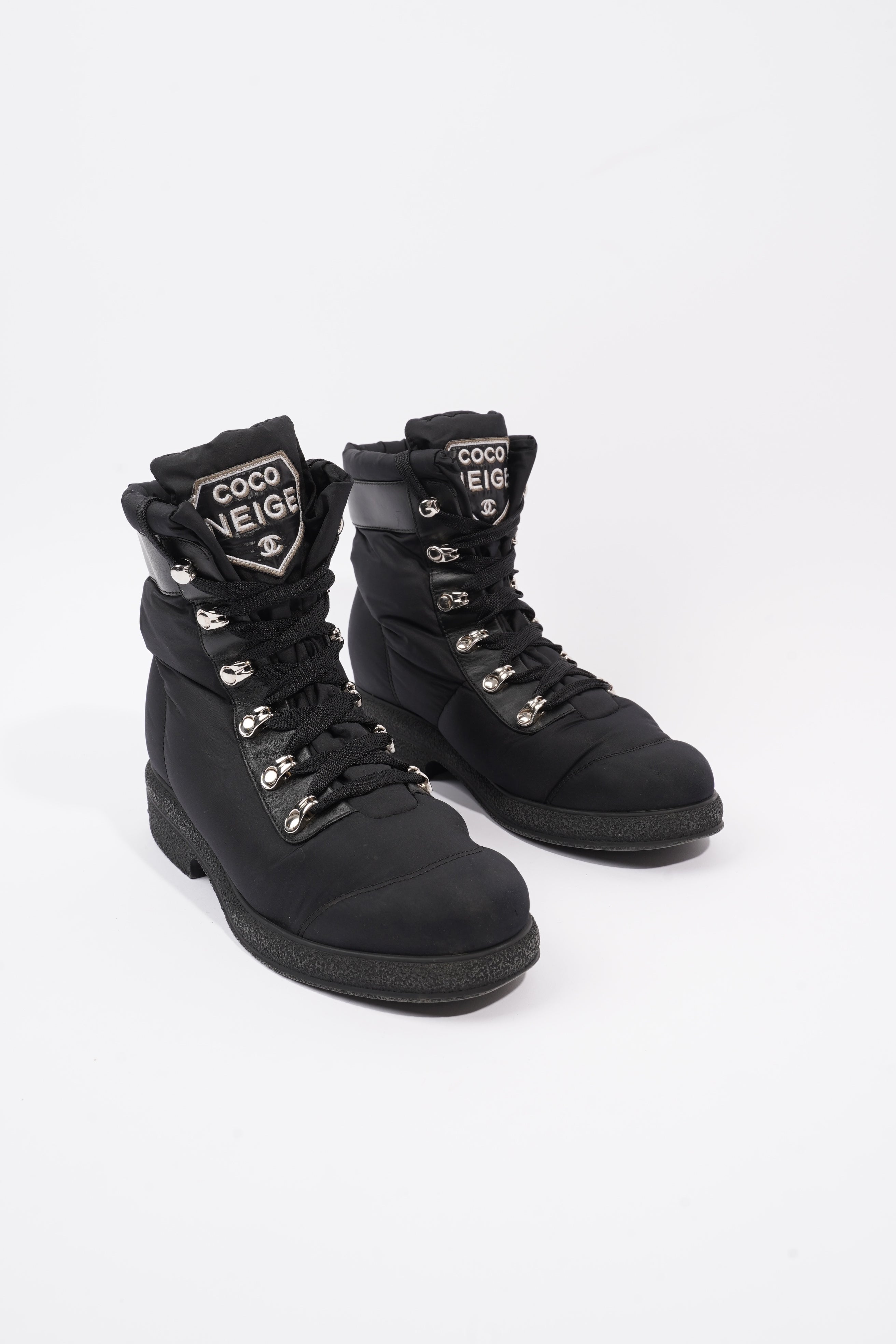 Chanel Coco Neige Black Nylon EU 37 UK 4
