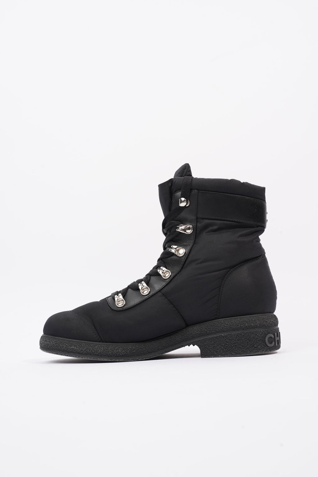 Chanel Coco Neige Black Nylon EU 37 UK 4