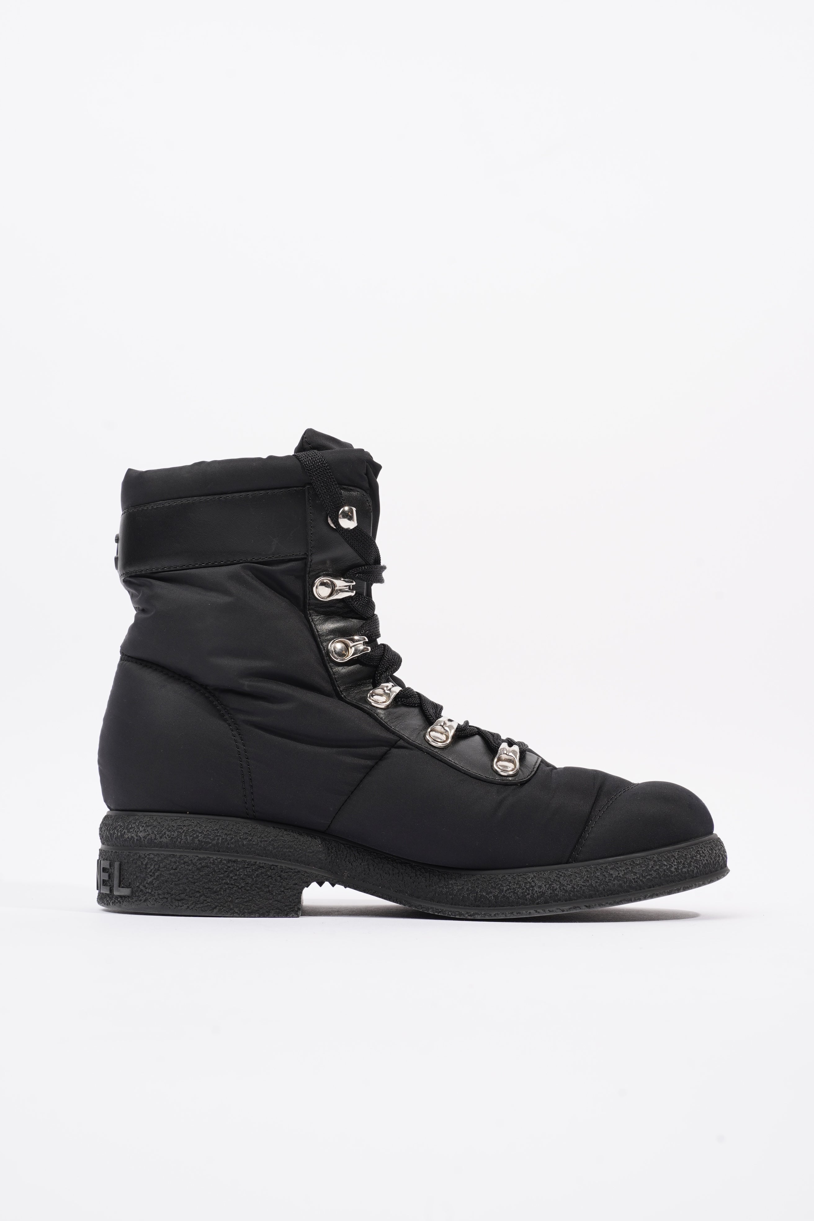 Chanel Coco Neige Black Nylon EU 37 UK 4