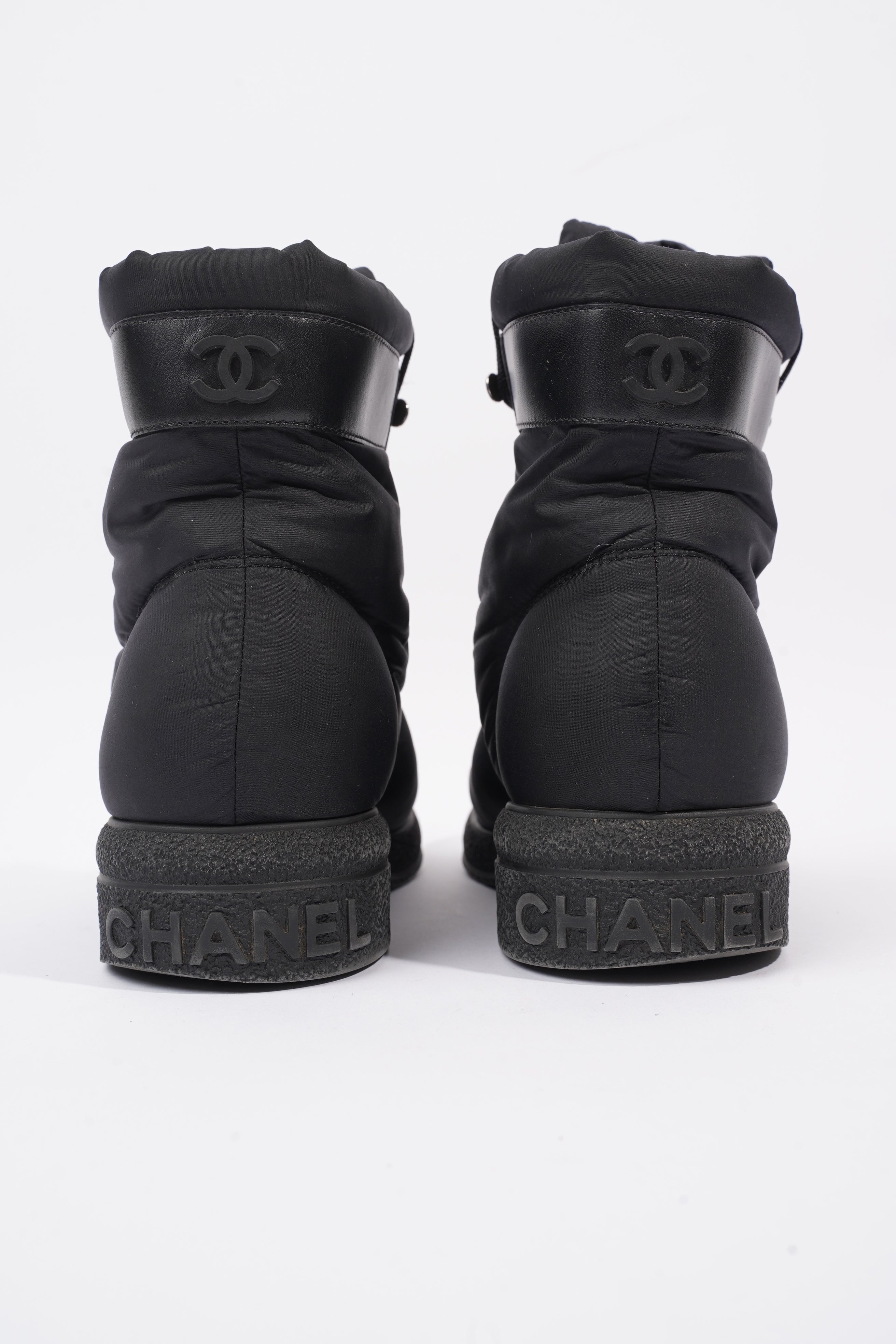 Chanel Coco Neige Black Nylon EU 37 UK 4