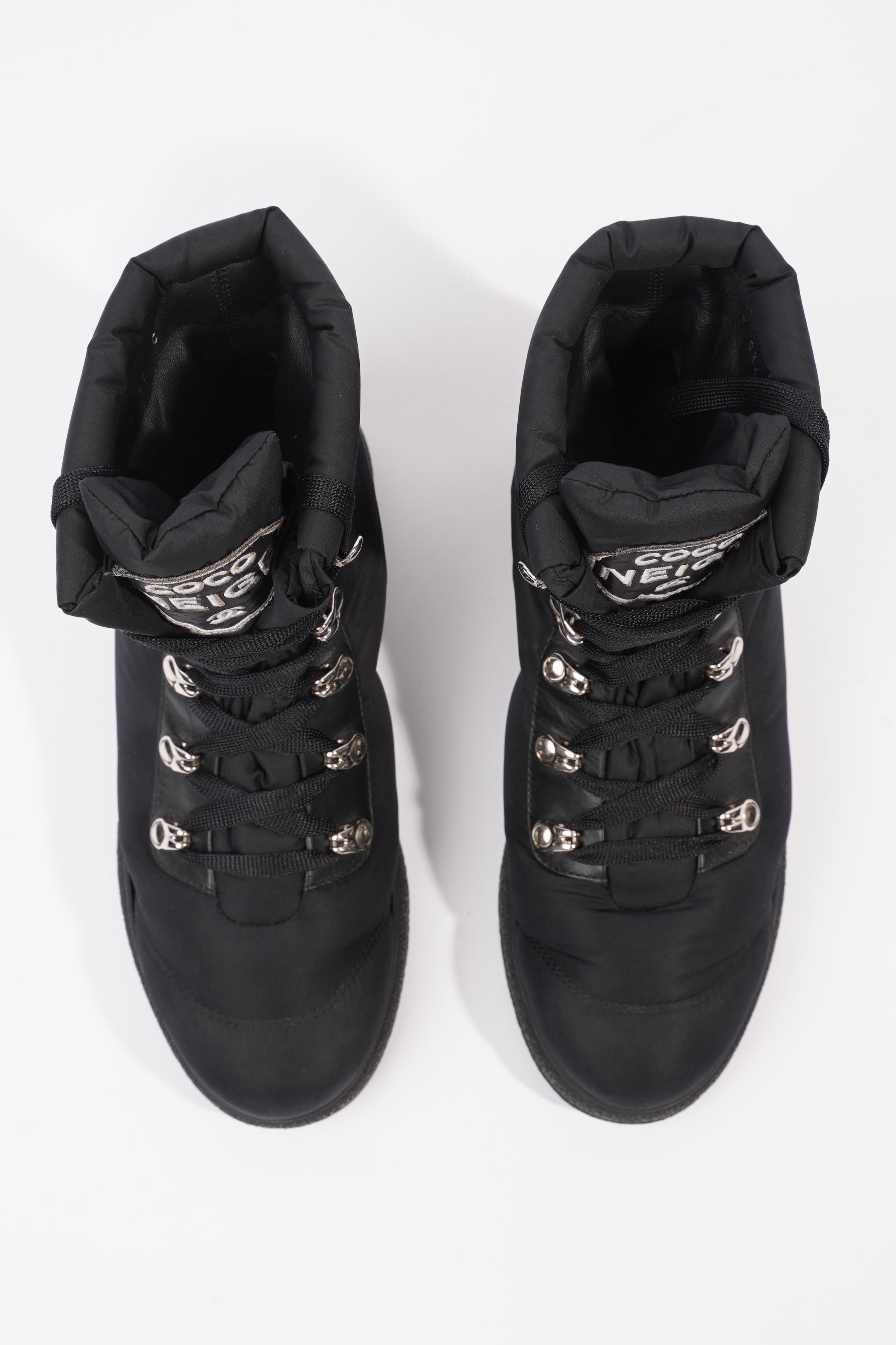 Chanel Coco Neige Black Nylon EU 37 UK 4