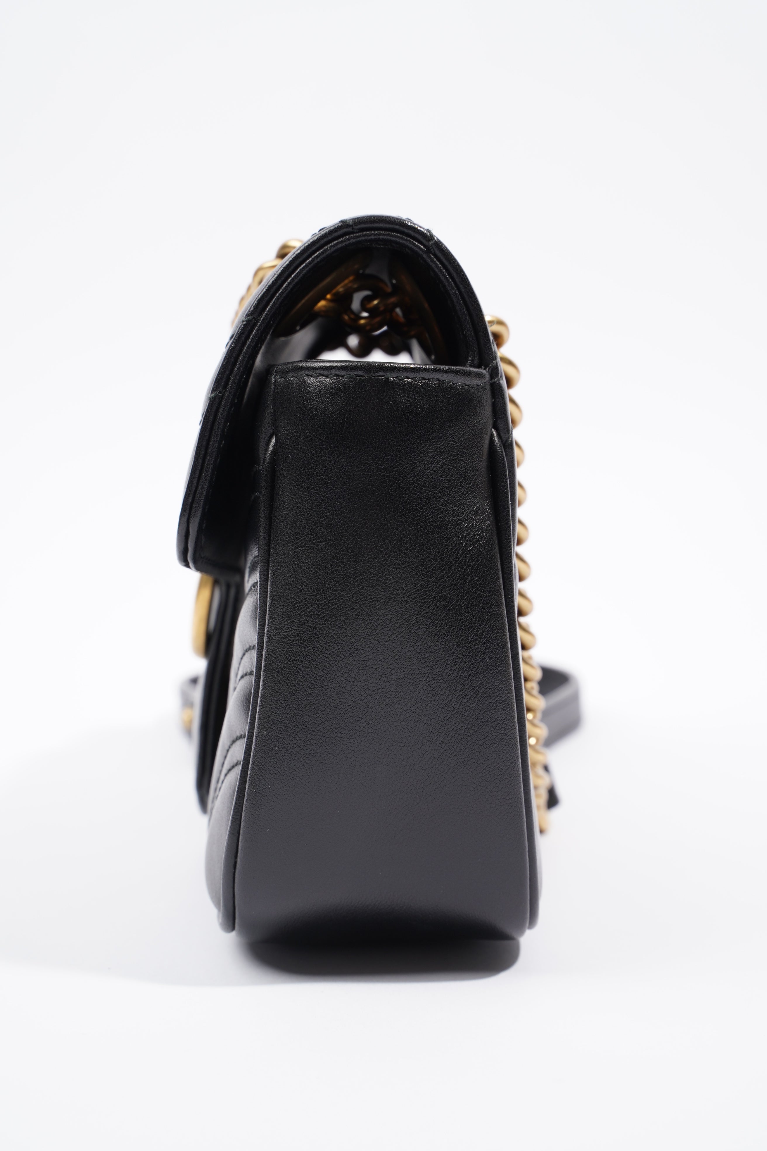 Gucci Marmont Flap Black Matelasse Leather Mini