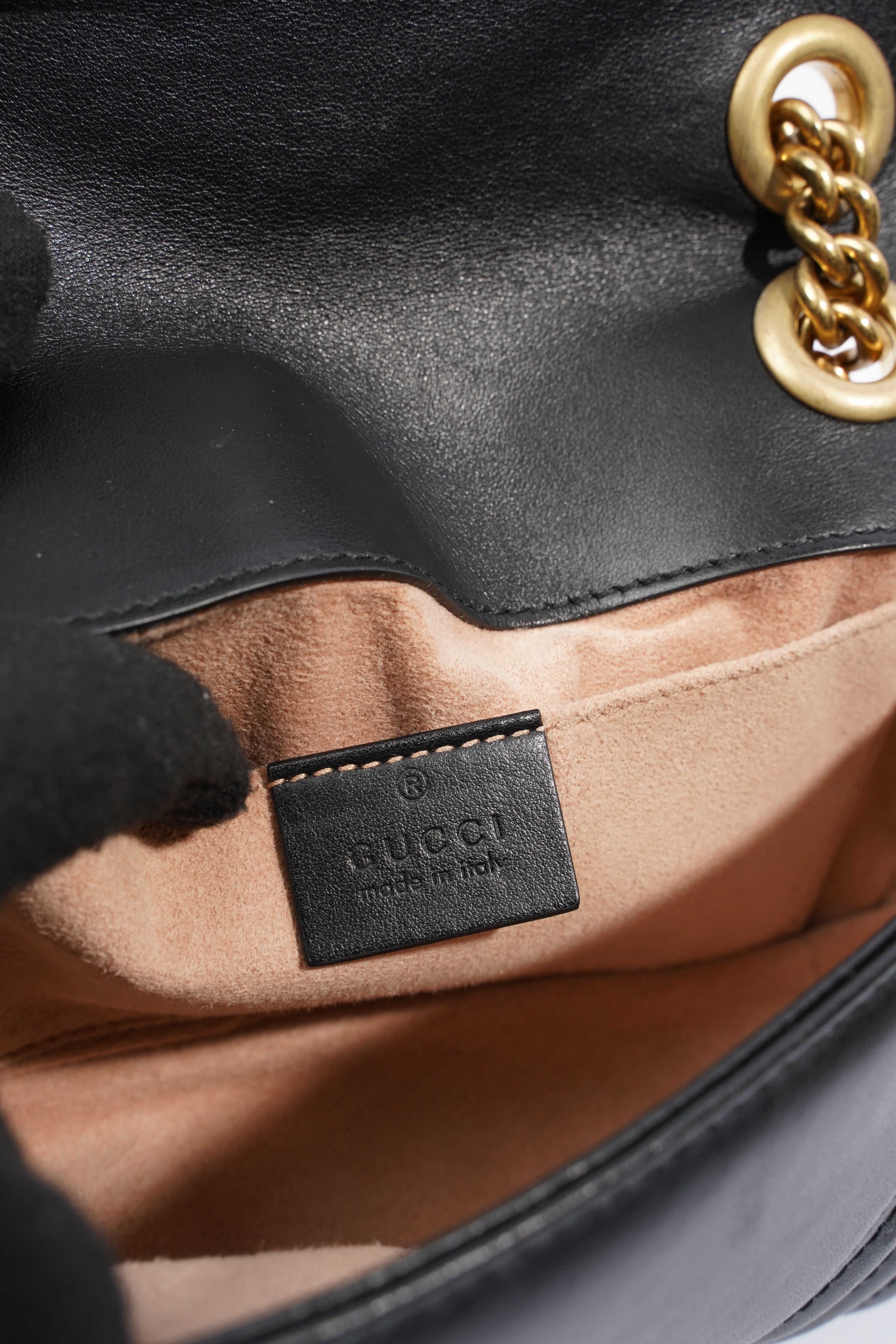 Gucci Marmont Flap Black Matelasse Leather Mini