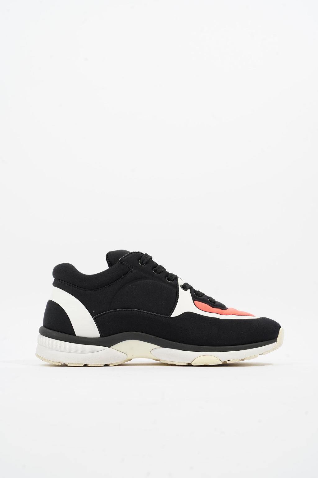 Chanel CC Logo Sneaker Black / White / Pink Nylon EU 39.5 UK 6.5