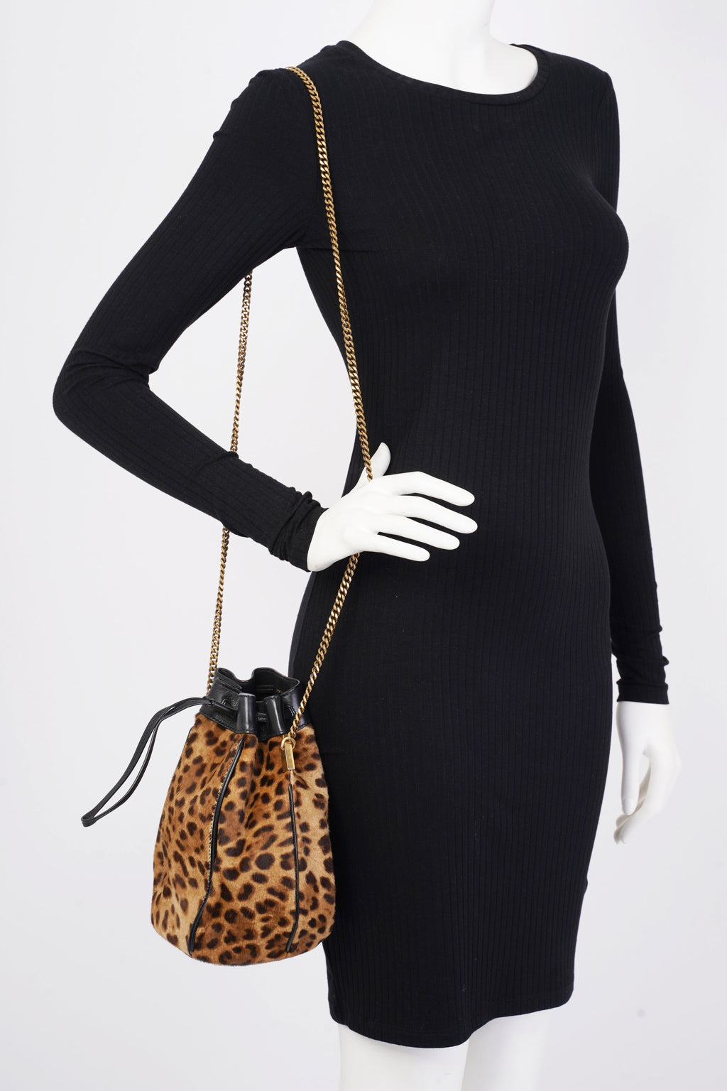Saint Laurent Talitha Ponyskin-Look Lepoard Print Pony Hair Medium