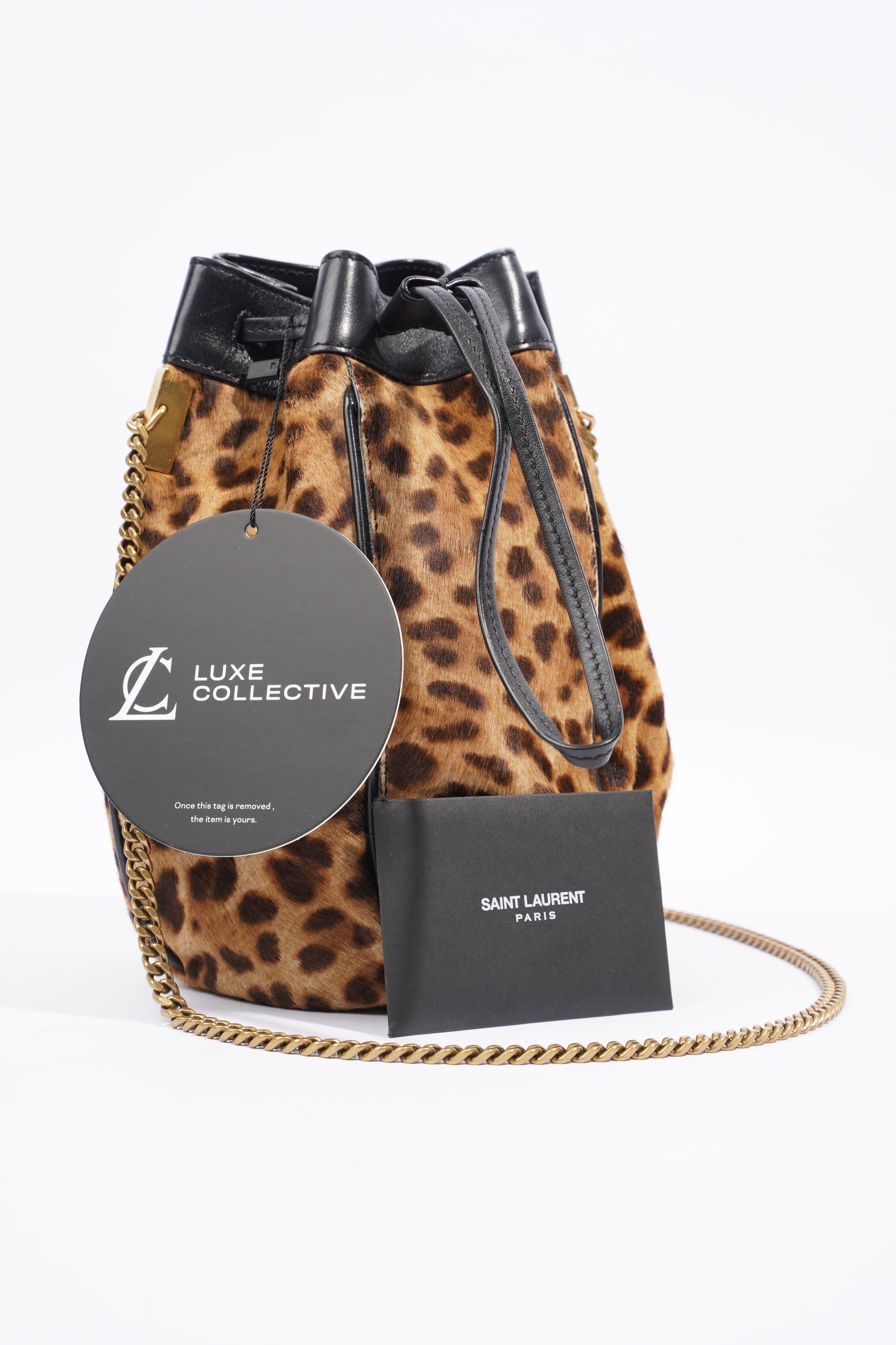 Saint Laurent Talitha Ponyskin-Look Lepoard Print Pony Hair Medium