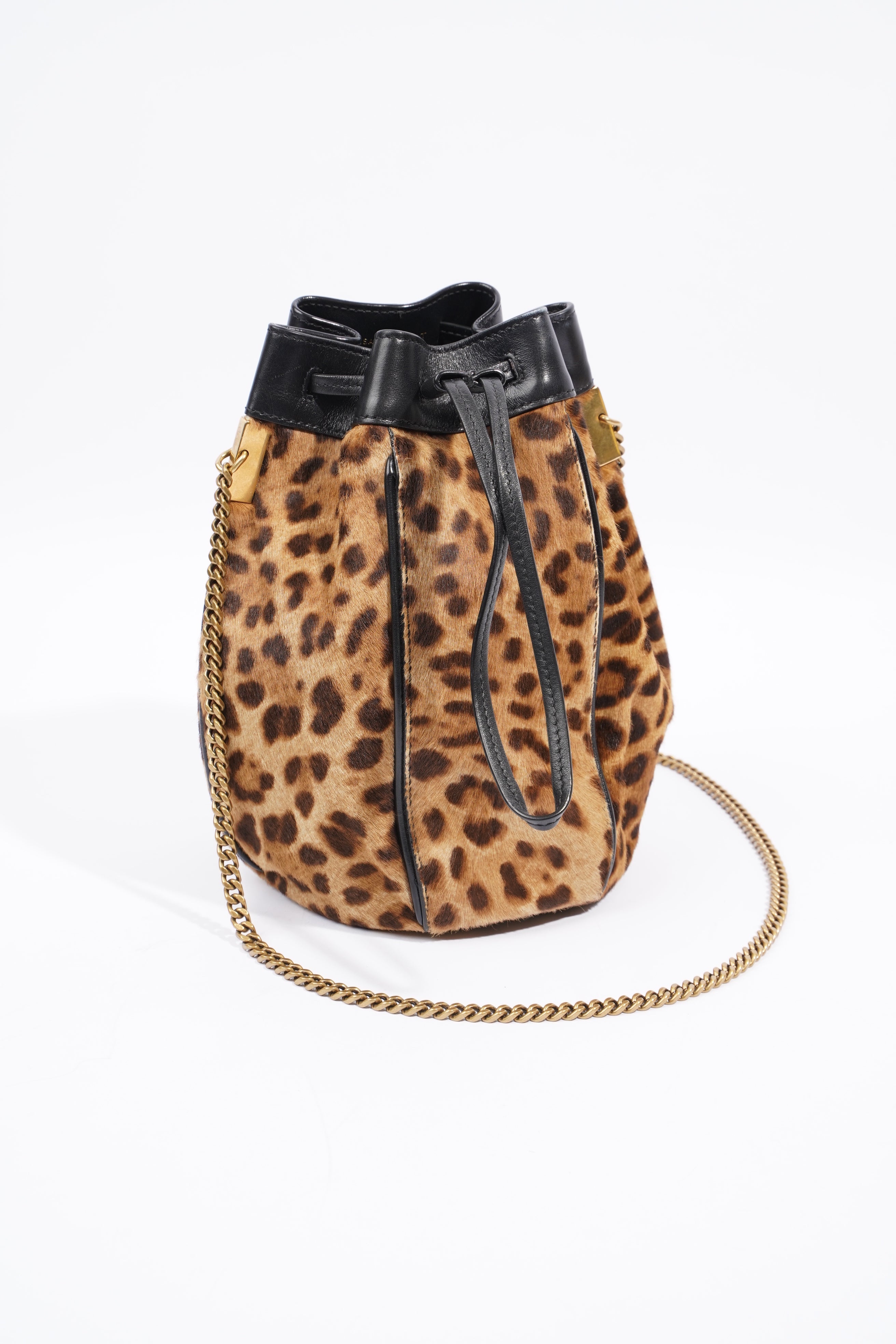 Saint Laurent Talitha Ponyskin-Look Lepoard Print Pony Hair Medium