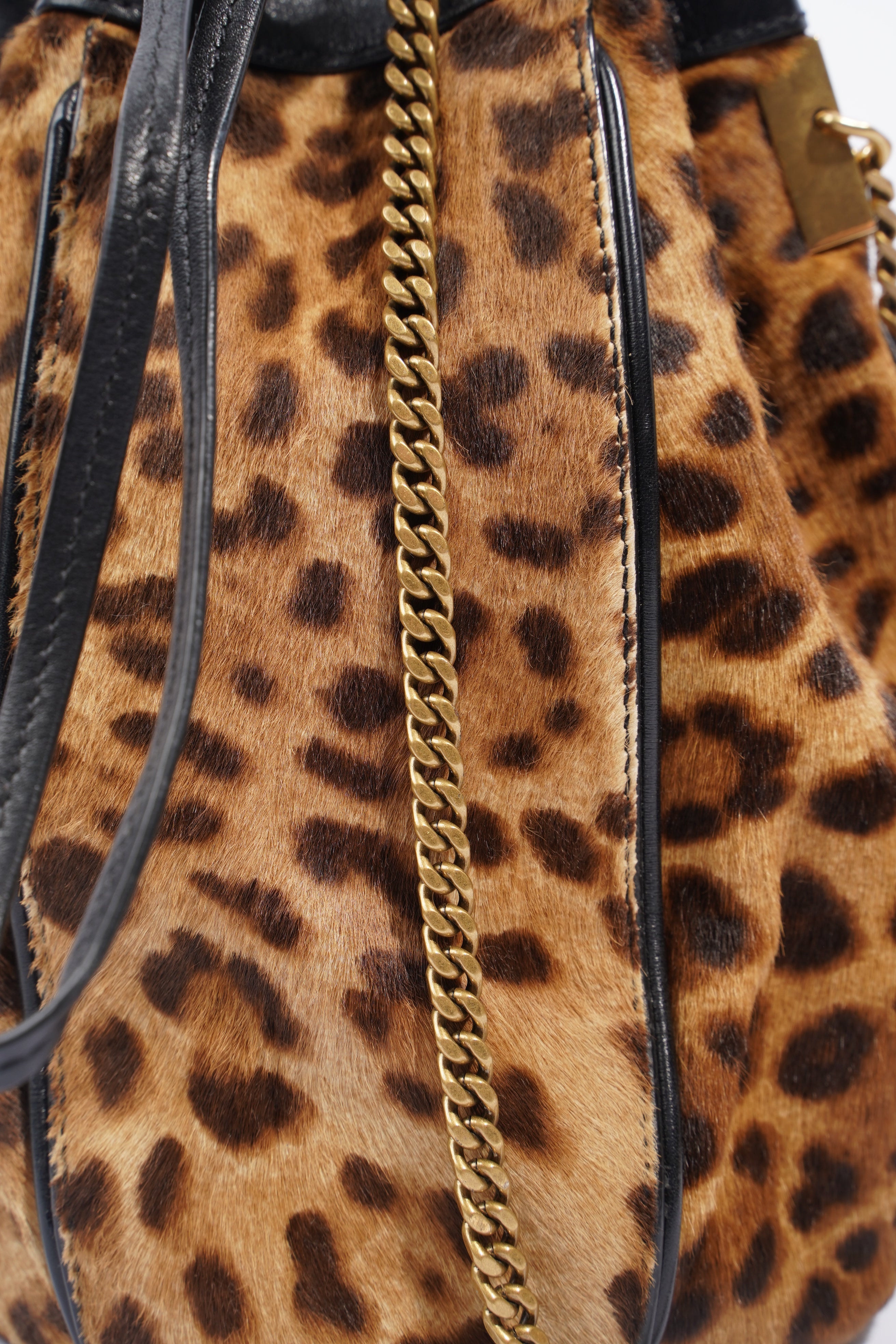 Saint Laurent Talitha Ponyskin-Look Lepoard Print Pony Hair Medium