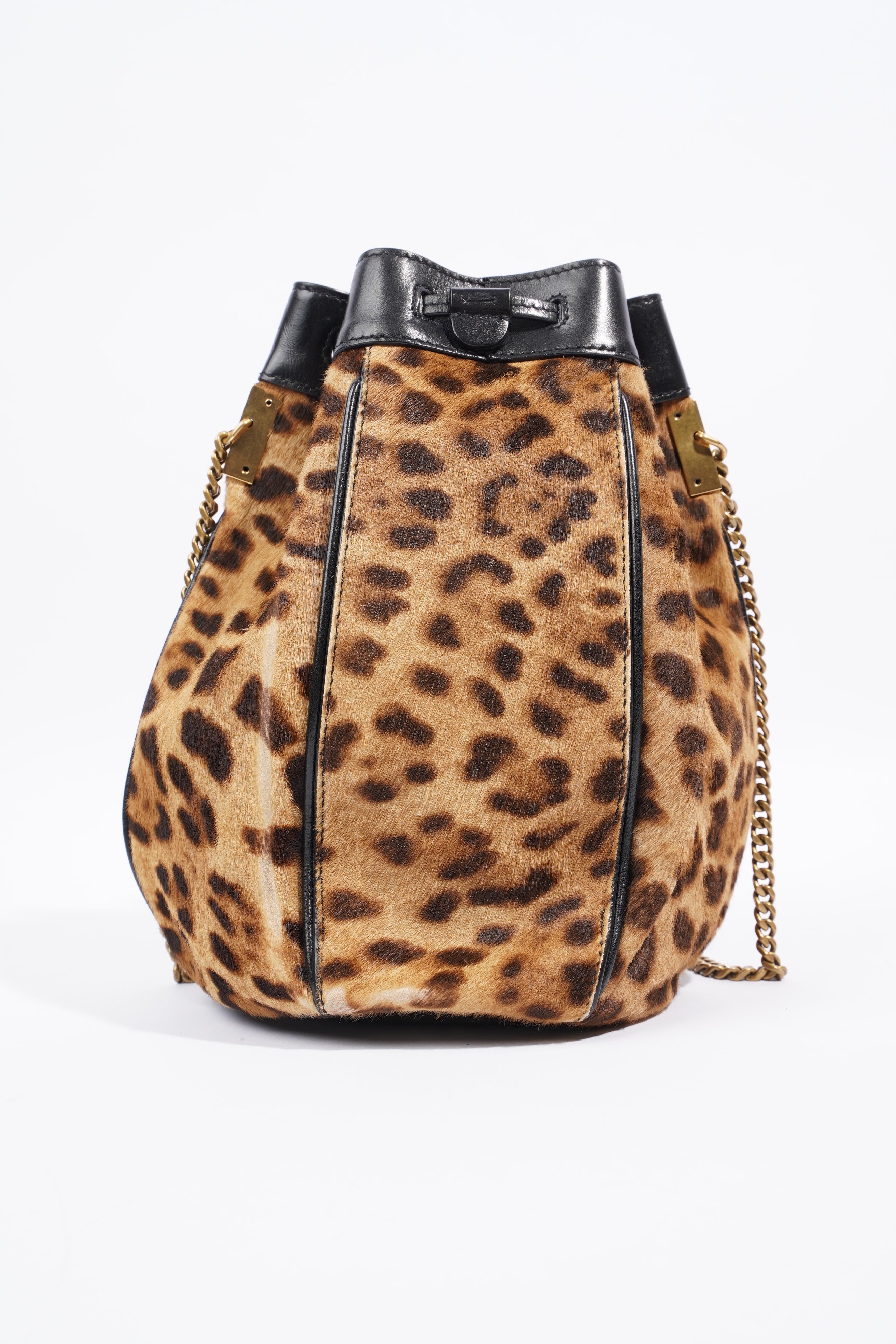 Saint Laurent Talitha Ponyskin-Look Lepoard Print Pony Hair Medium