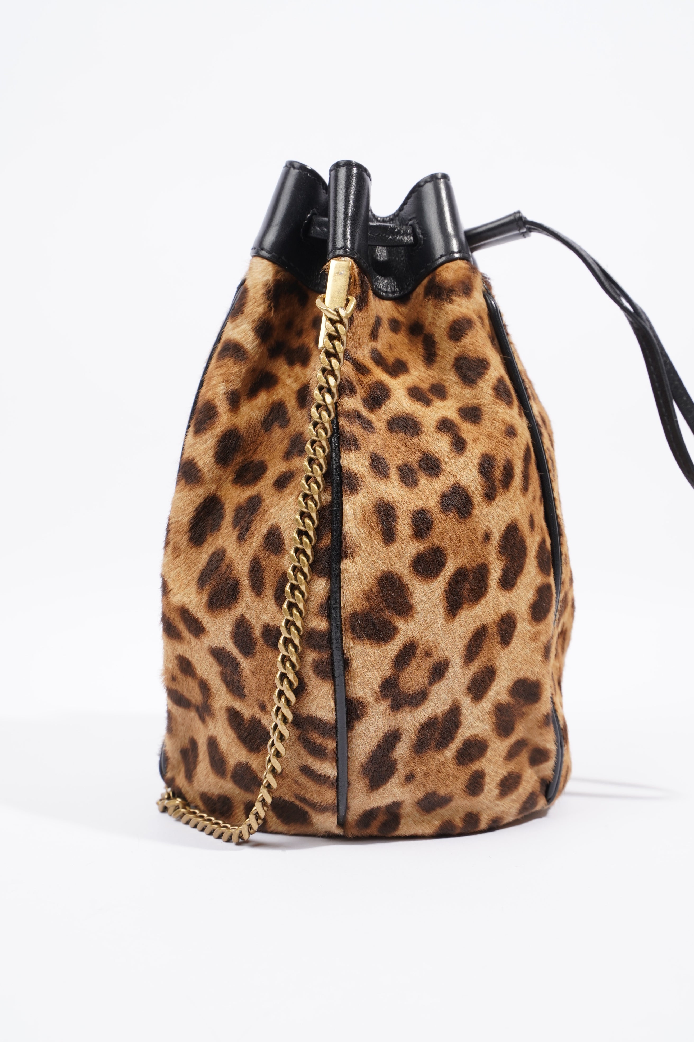 Saint Laurent Talitha Ponyskin-Look Lepoard Print Pony Hair Medium