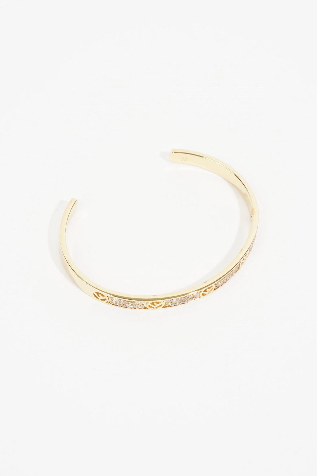 Fendi F Is Fendi Bracelet Gold Crystal Brass Medium