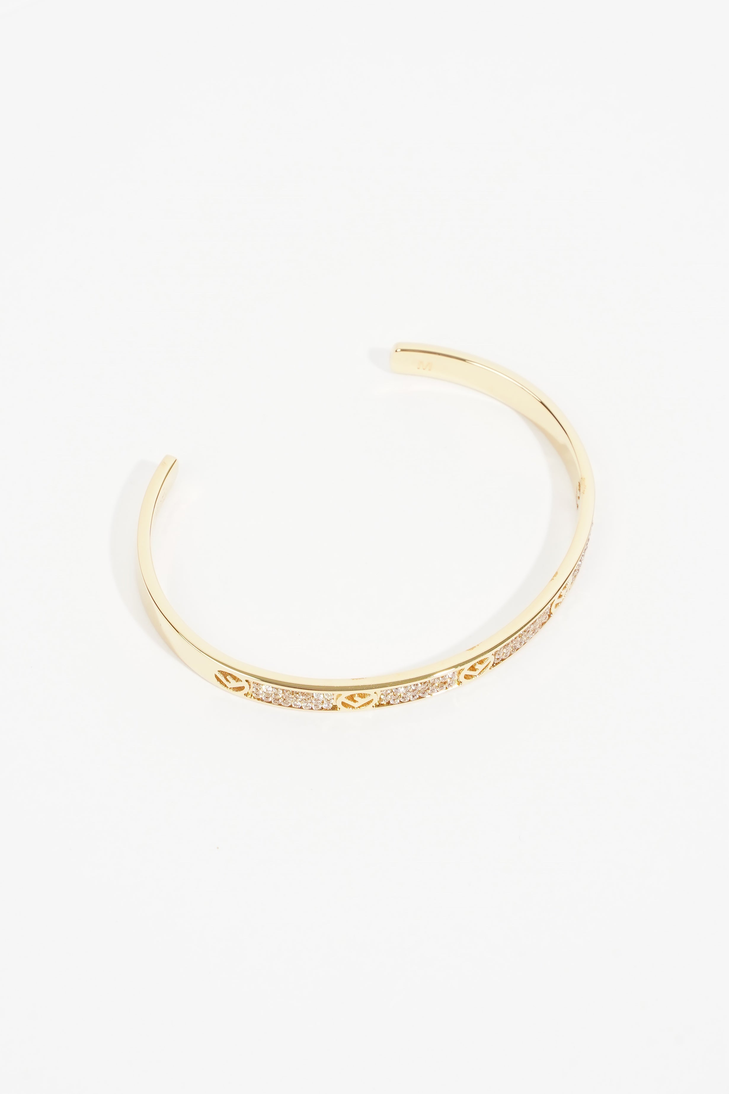 Fendi F Is Fendi Bracelet Gold Crystal Brass Medium