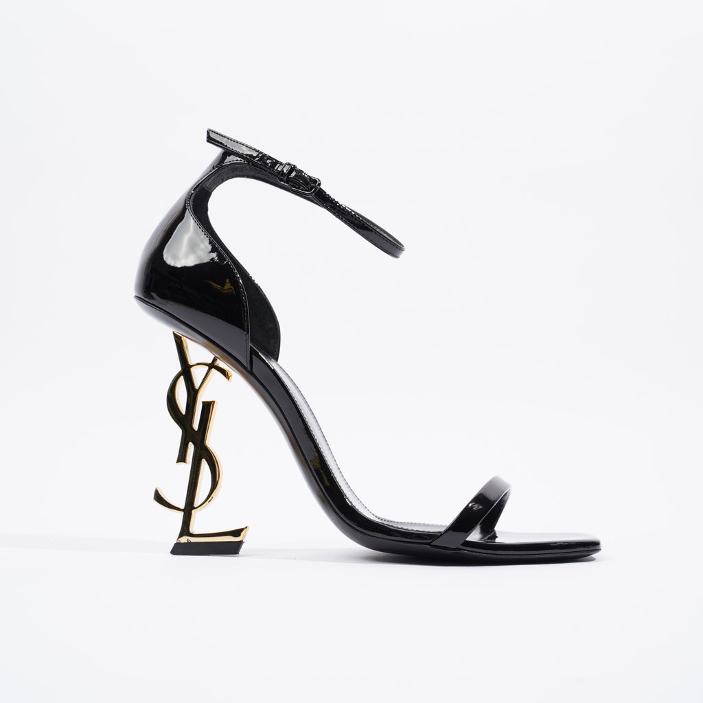 Saint Laurent Opyum 110 Black / Gold Patent Leather EU 38.5 UK 5.5