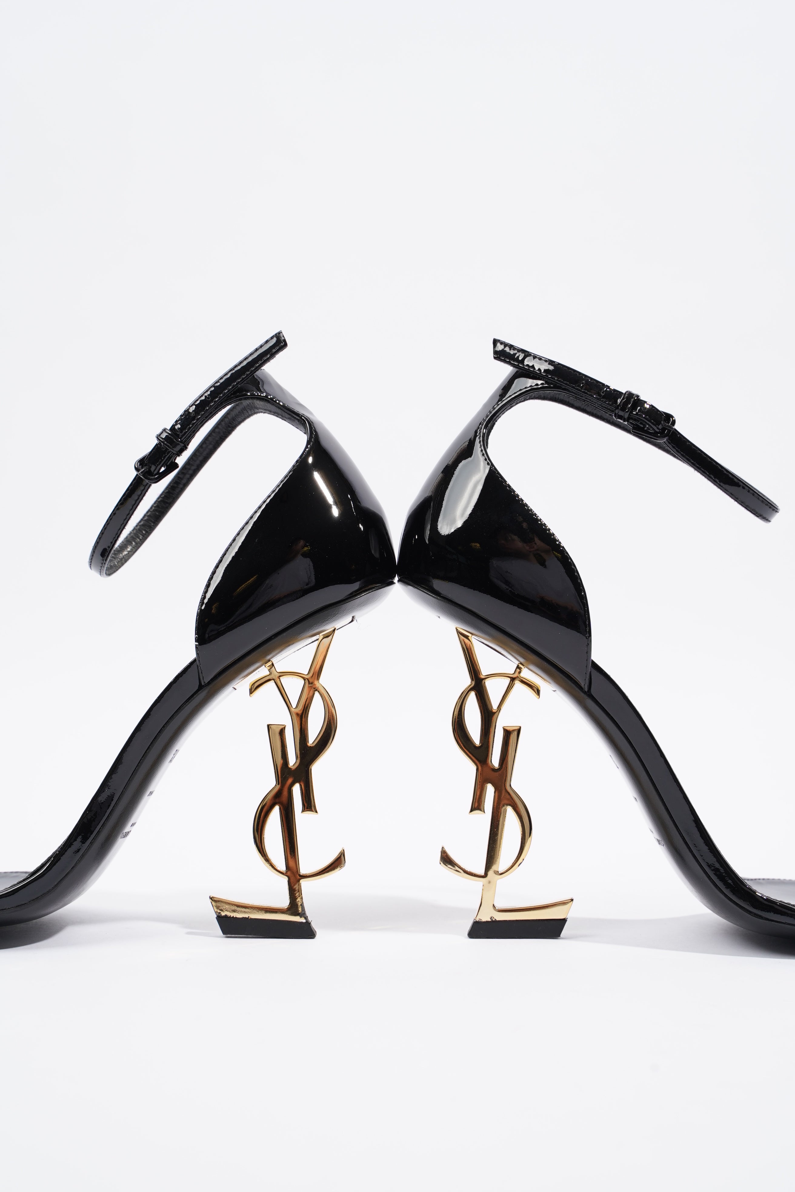 Saint Laurent Opyum 110 Black / Gold Patent Leather EU 38.5 UK 5.5