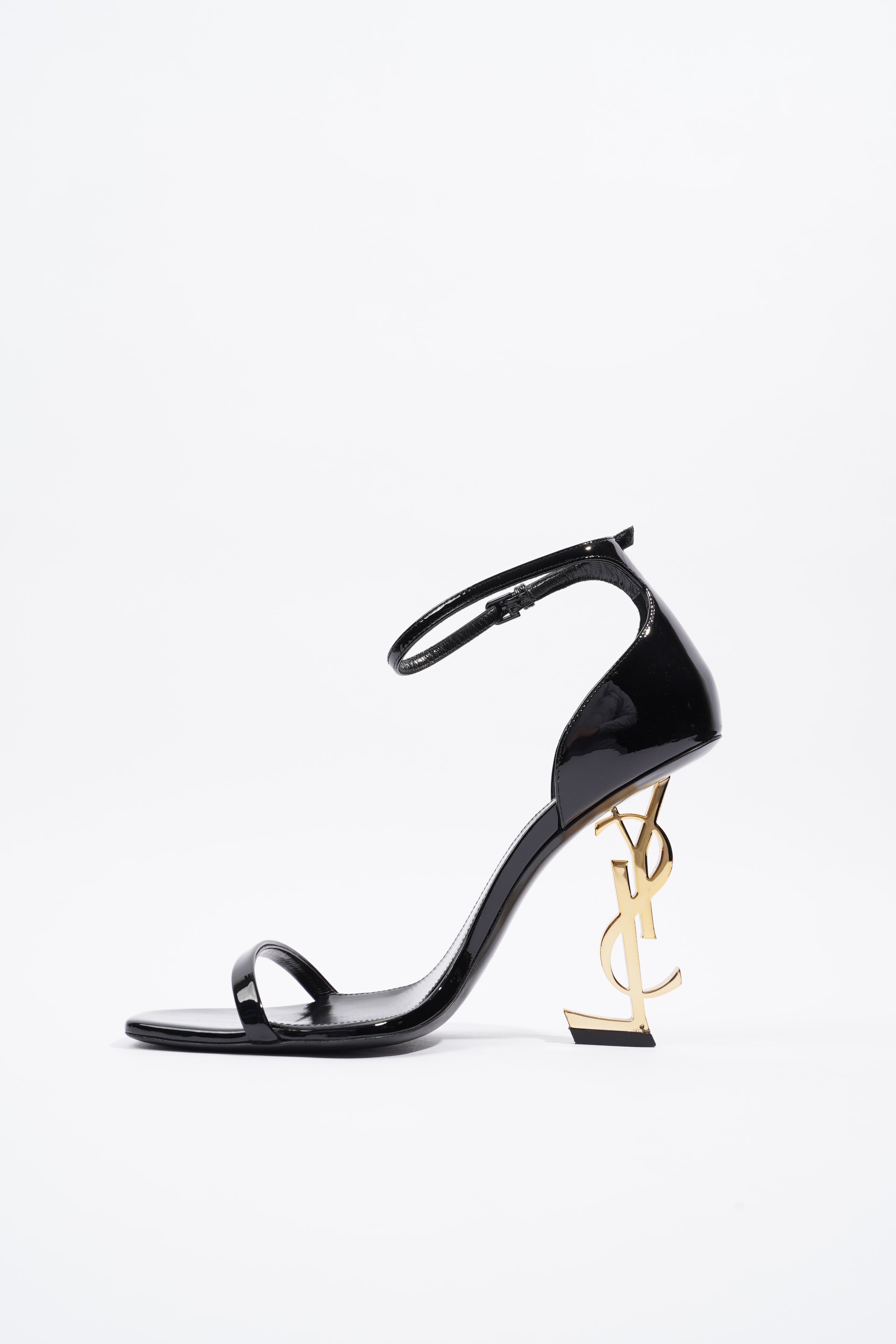 Saint Laurent Opyum 110 Black / Gold Patent Leather EU 38.5 UK 5.5