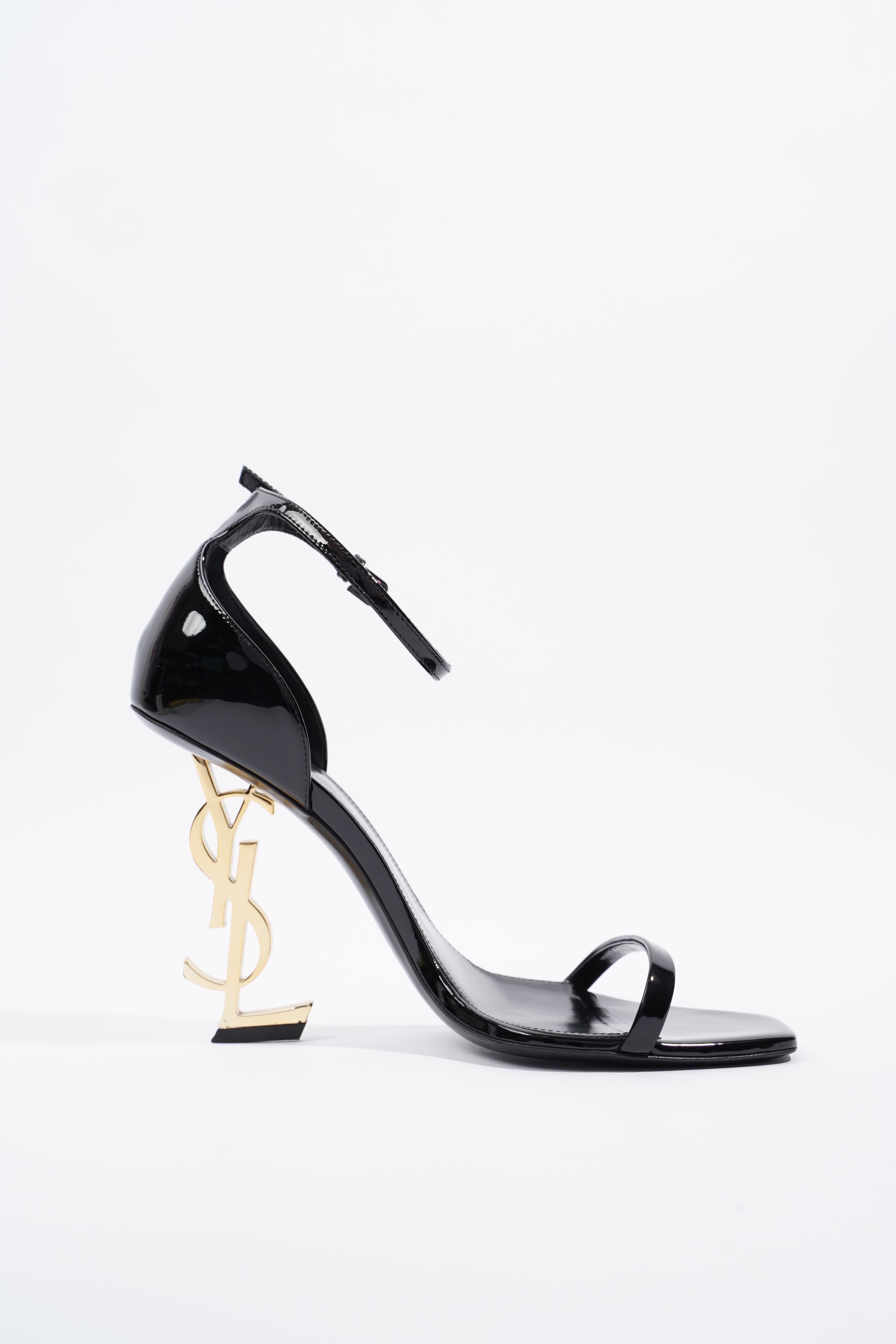 Saint Laurent Opyum 110 Black / Gold Patent Leather EU 38.5 UK 5.5