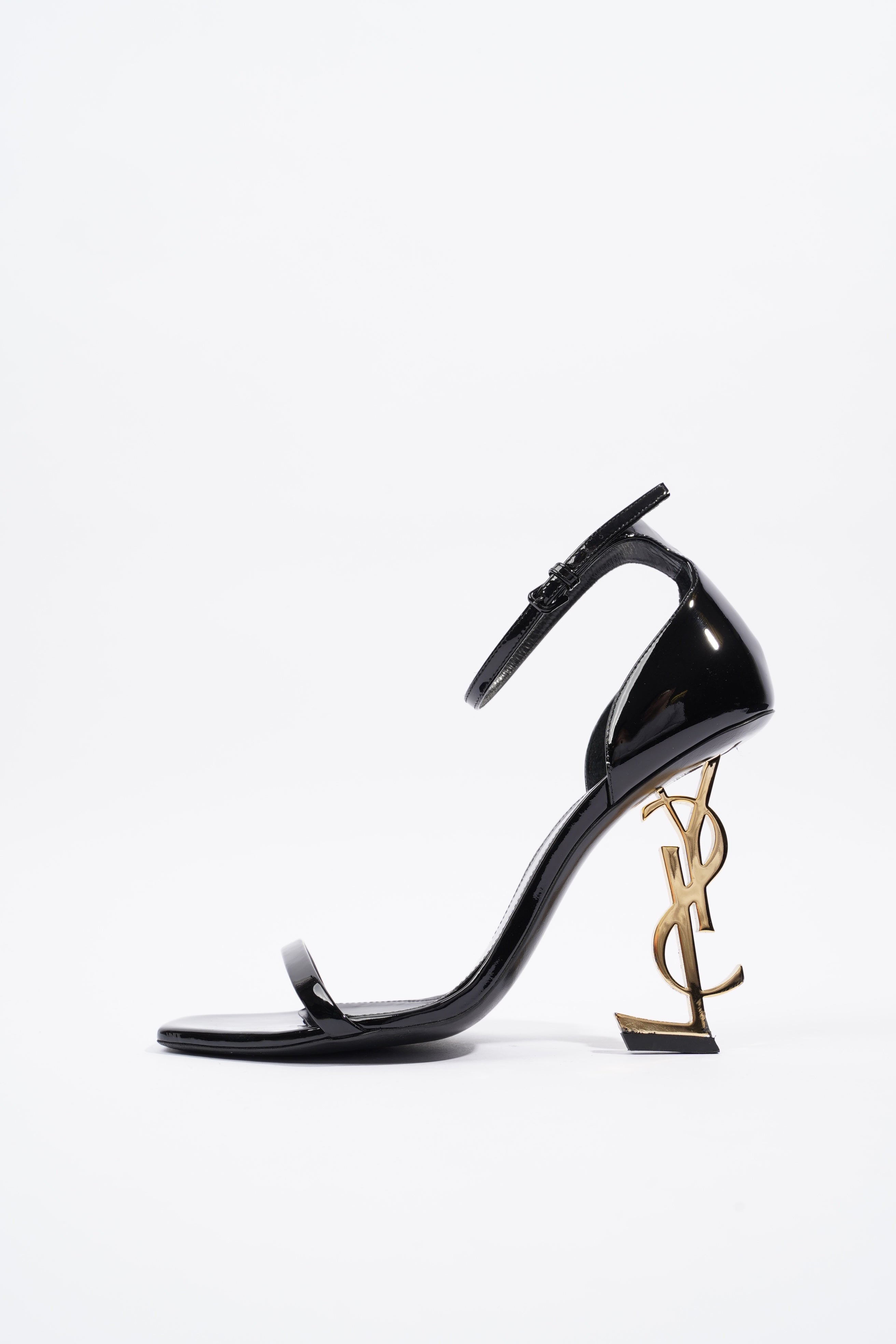 Saint Laurent Opyum 110 Black / Gold Patent Leather EU 38.5 UK 5.5