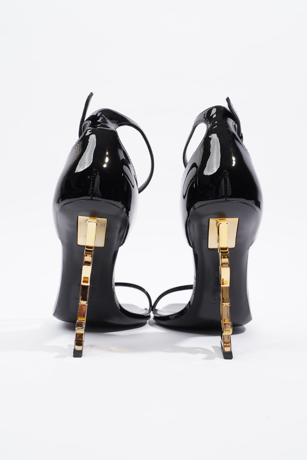 Saint Laurent Opyum 110 Black / Gold Patent Leather EU 38.5 UK 5.5