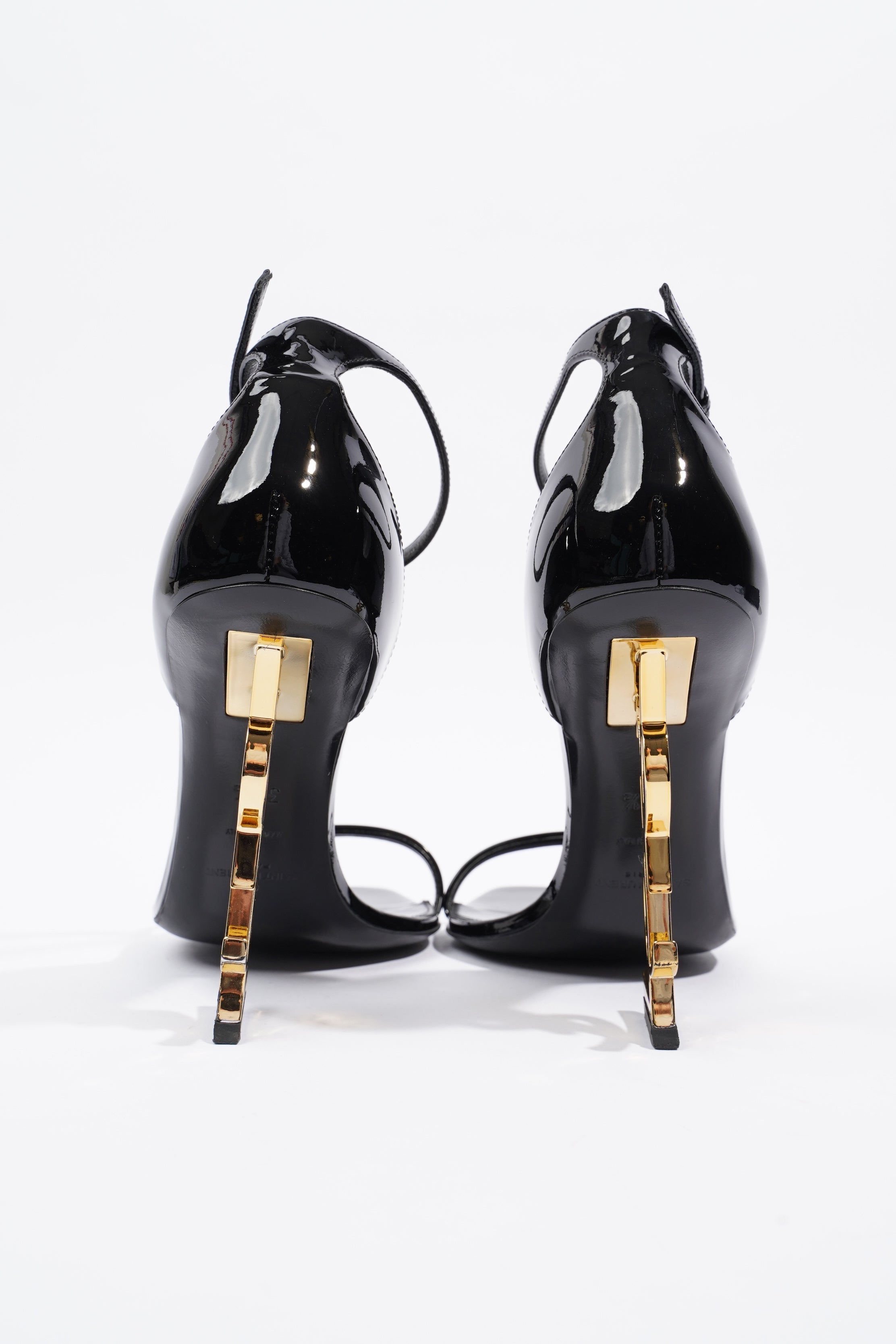 Saint Laurent Opyum 110 Black / Gold Patent Leather EU 38.5 UK 5.5