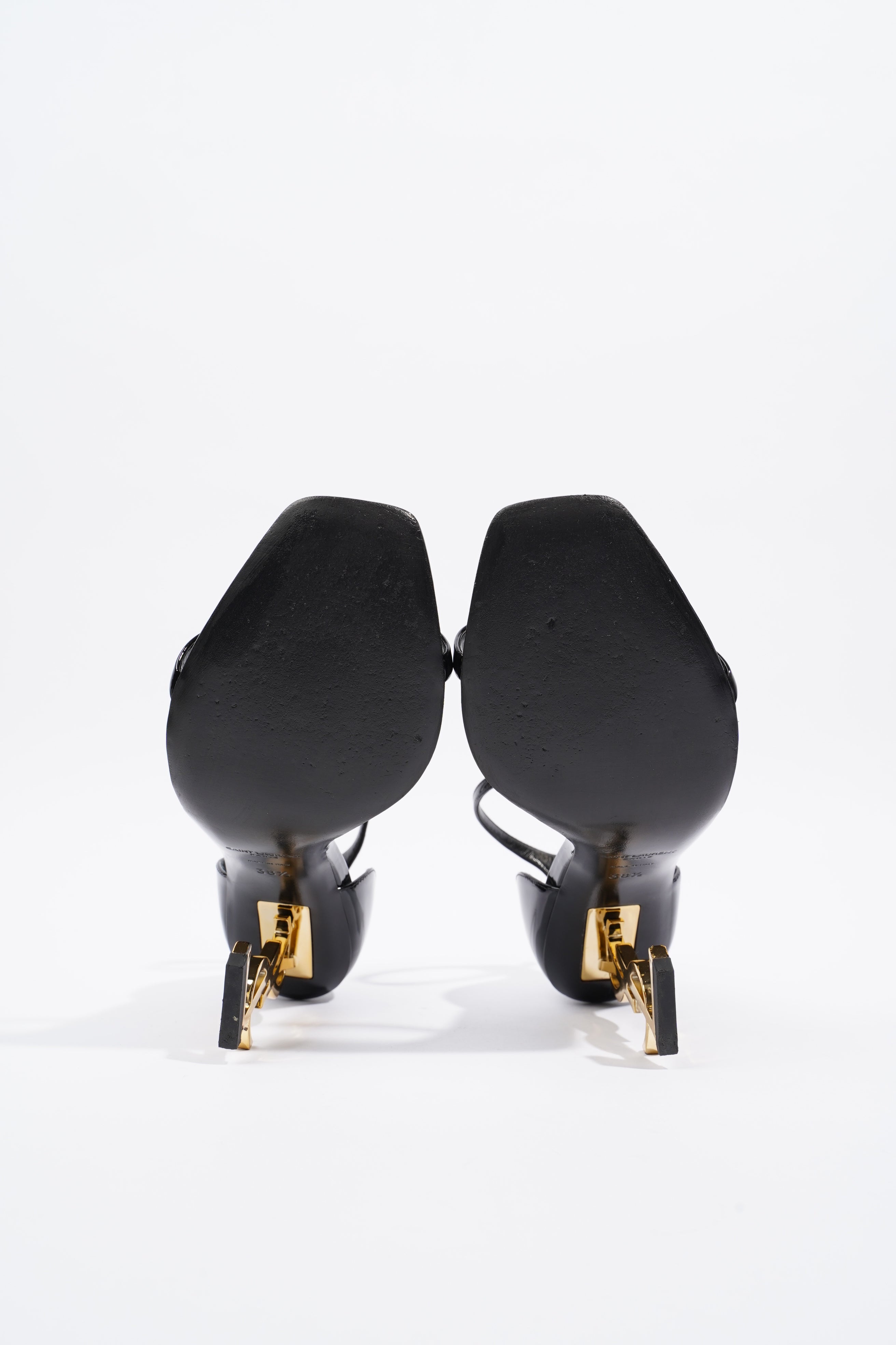 Saint Laurent Opyum 110 Black / Gold Patent Leather EU 38.5 UK 5.5