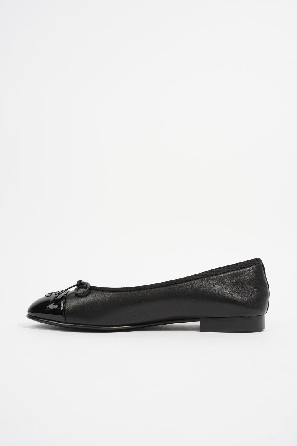 Chanel Patent Toe Ballet Flat Black Leather EU 40 UK 7