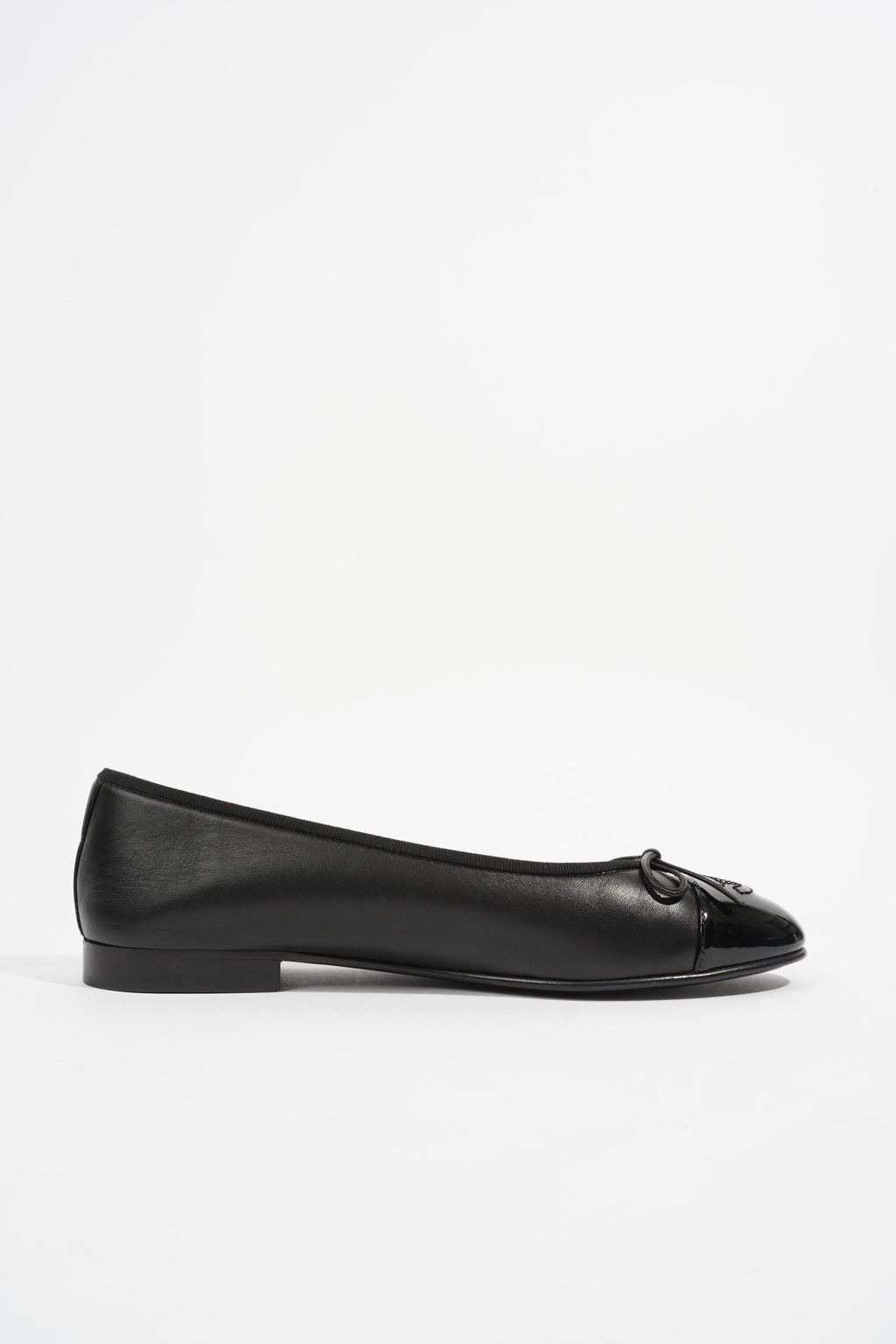 Chanel Patent Toe Ballet Flat Black Leather EU 40 UK 7
