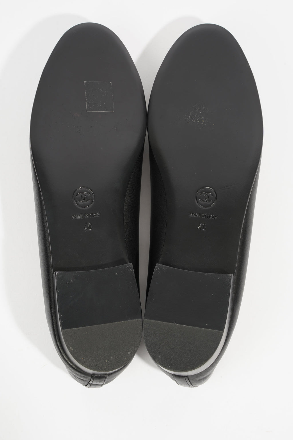 Chanel Patent Toe Ballet Flat Black Leather EU 40 UK 7