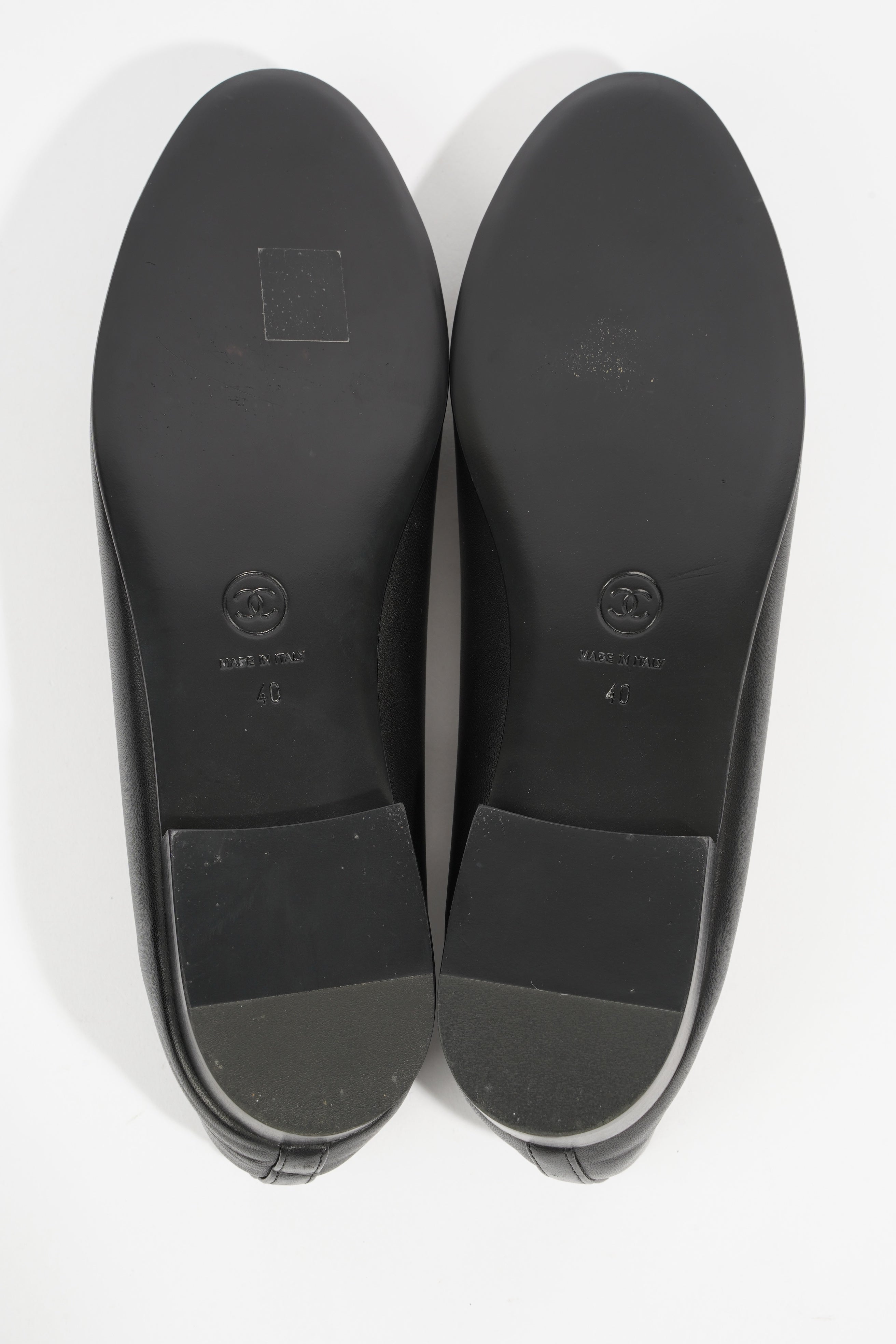 Chanel Patent Toe Ballet Flat Black Leather EU 40 UK 7