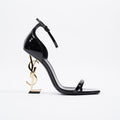 Saint Laurent Opyum 110 Black / Gold Patent Leather EU 39 UK 6