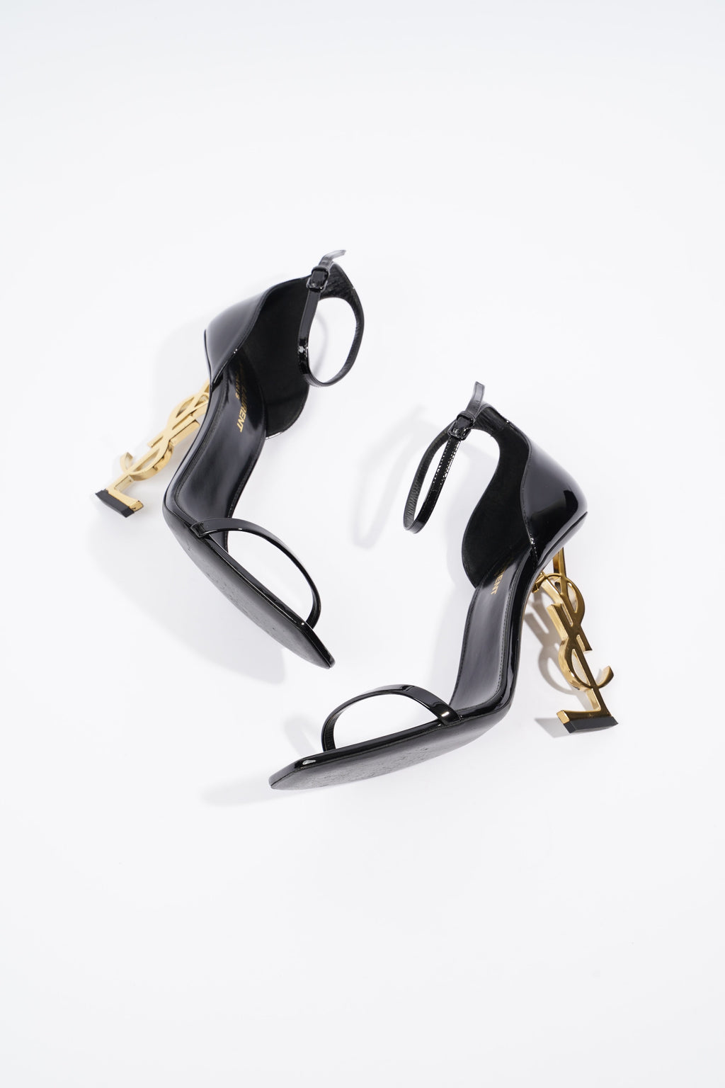 Saint Laurent Opyum 110 Black / Gold Patent Leather EU 39 UK 6