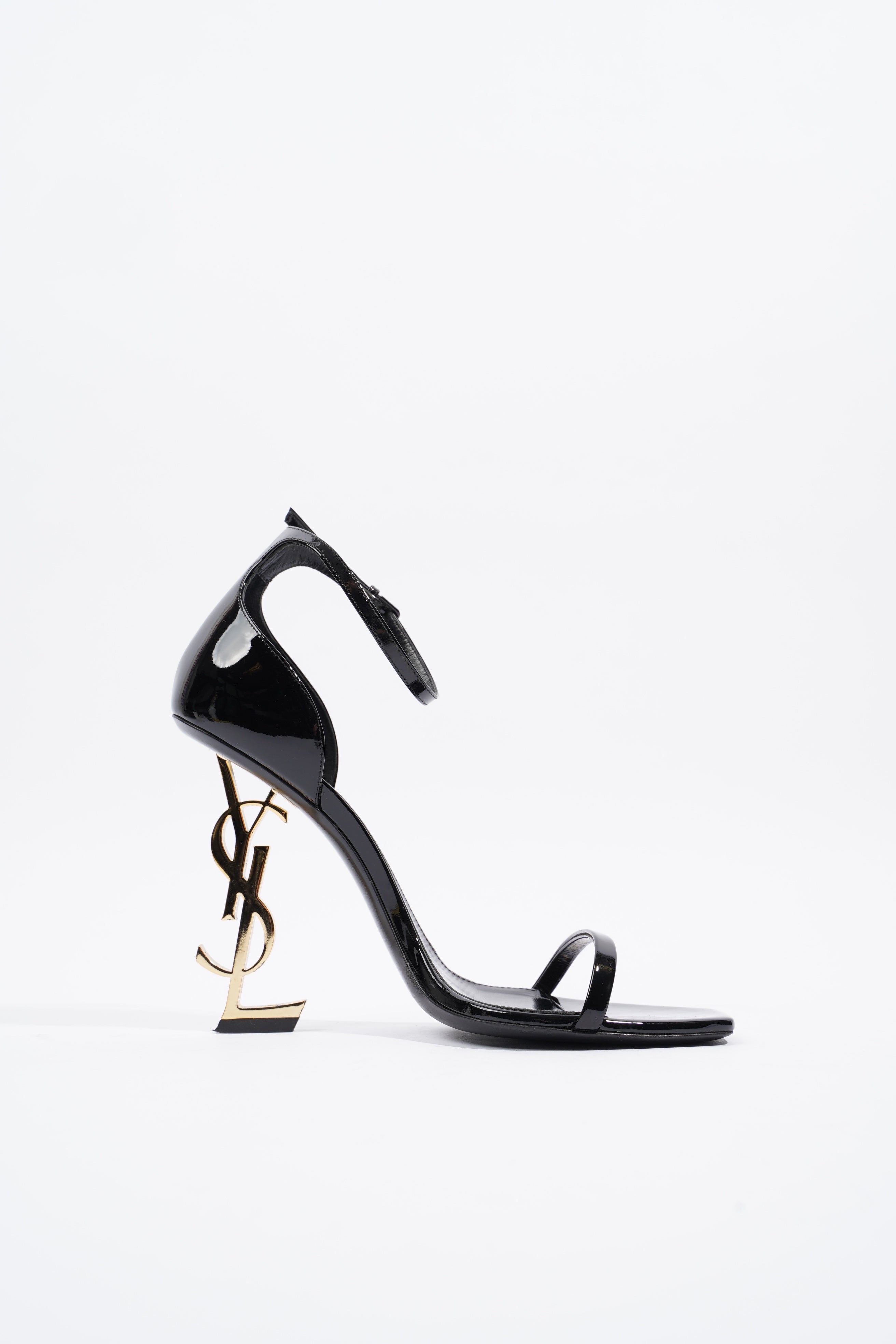 Saint Laurent Opyum 110 Black / Gold Patent Leather EU 39 UK 6
