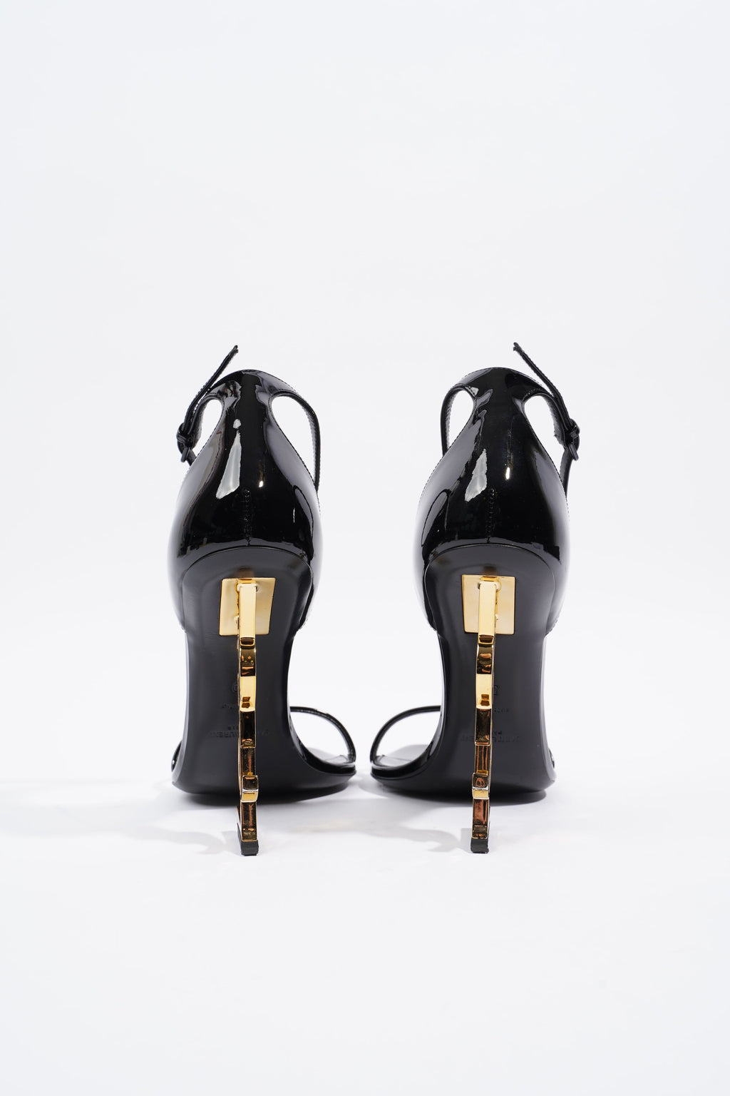 Saint Laurent Opyum 110 Black / Gold Patent Leather EU 39 UK 6