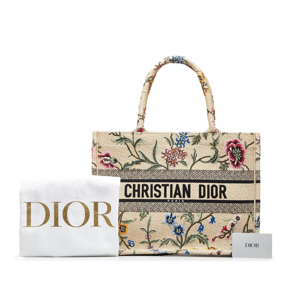 DIOR Medium Petite Fleurs Raffia Book Tote Tote Bag