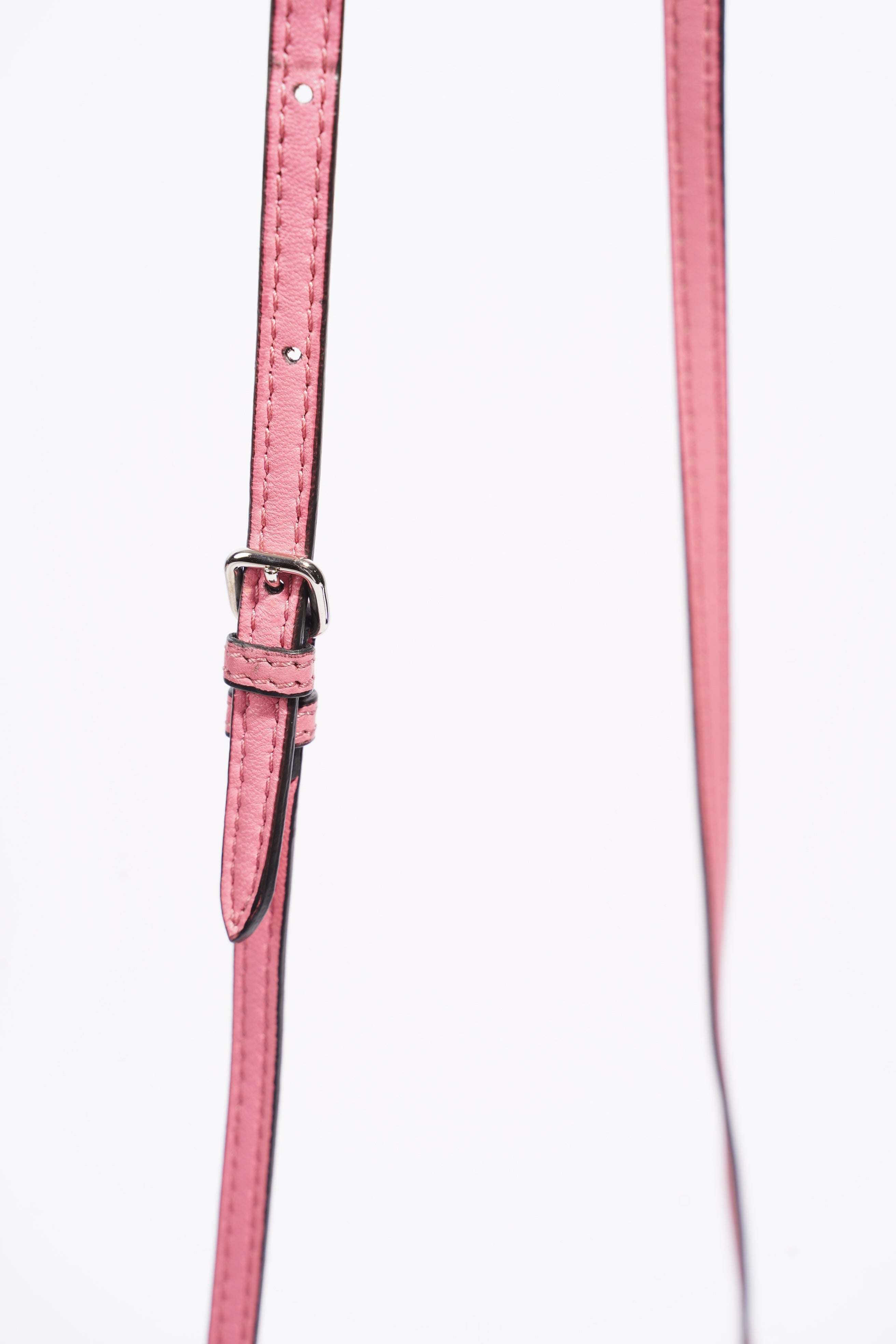 Fendi Micro Monster Baguette Pink Calfskin Leather